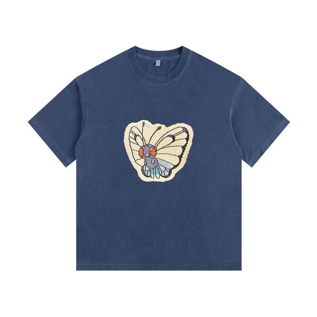 Butterfree Tapestry& Stylish PoPkémon Patch Appliqué Gradient Vintage Washed T-Shirt,Ideal Gift for Fans,T39
