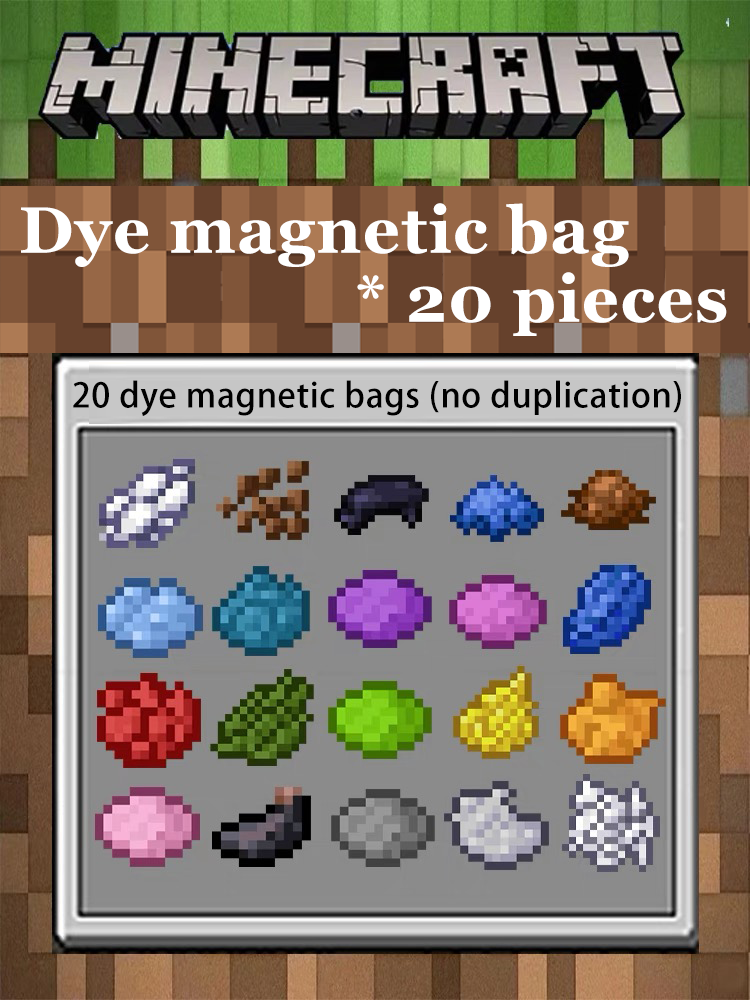 Minecraft Magnetic Decor Set – Mini Crafting Table,Magnetic Chest,Acrylic Pieces & Backpack Accessory,M01