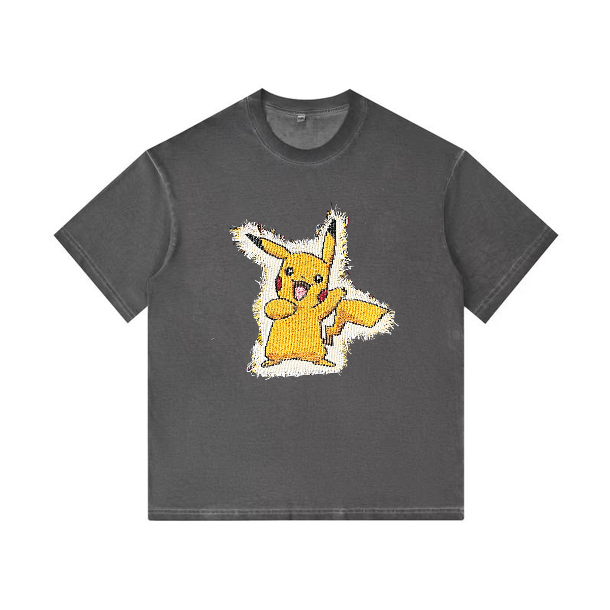 Pikachu2 Tapestry& Stylish PoPkémon Patch Appliqué Gradient Vintage Washed T-Shirt,Ideal Gift for Fans,T22