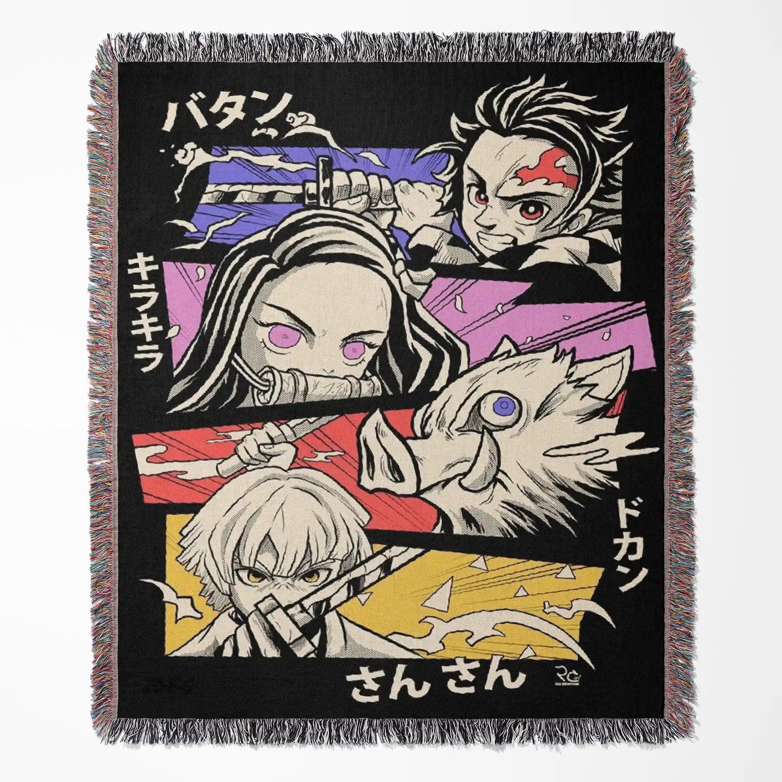 Demon Slayer Jump Comic Poster Woven Throw Blanket Tapestry – Personality Anime Room Decor Gift-X