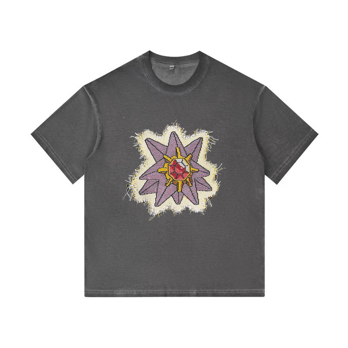 Starmie Tapestry& Stylish Pokémon Patch Appliqué Gradient Vintage Washed T-Shirt,Ideal Gift for Fans,T02