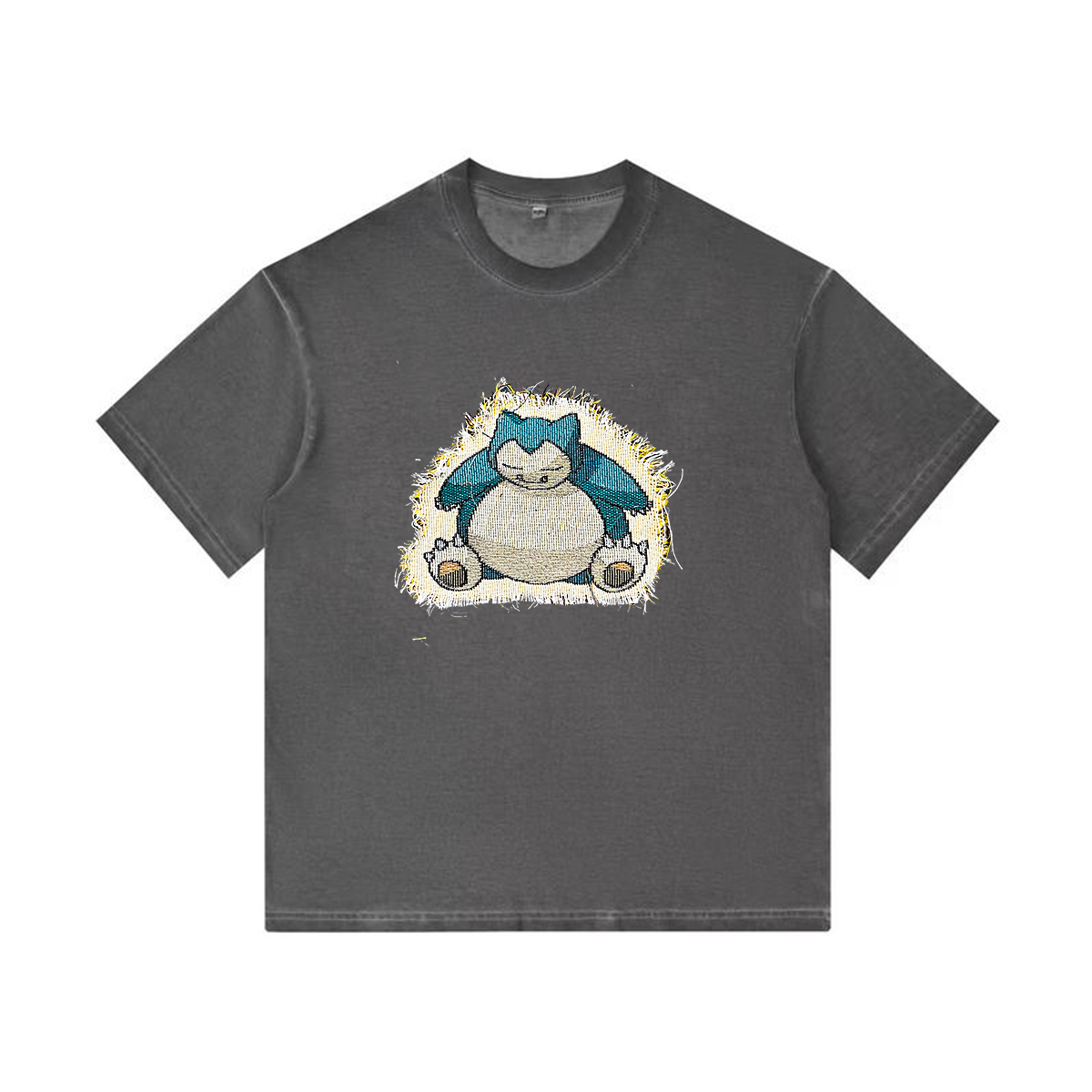 Snorlax Tapestry& Stylish PoPkémon Patch Appliqué Gradient Vintage Washed T-Shirt,Ideal Gift for Fans,T29