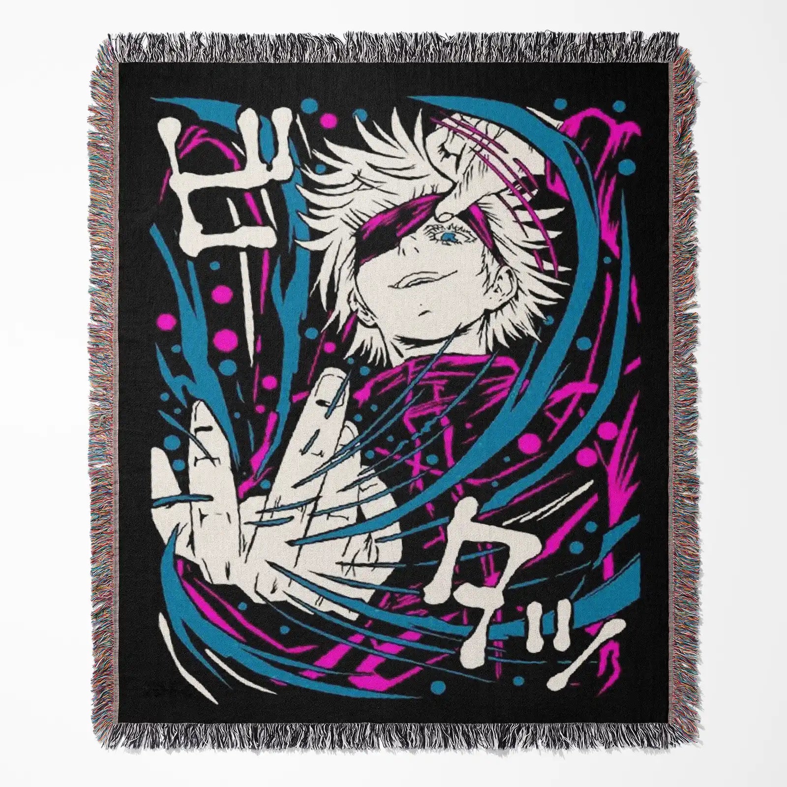Jujutsu Kaisen Woven Throw Blanket Tapestry – Personality Anime Room Decor Gift-X