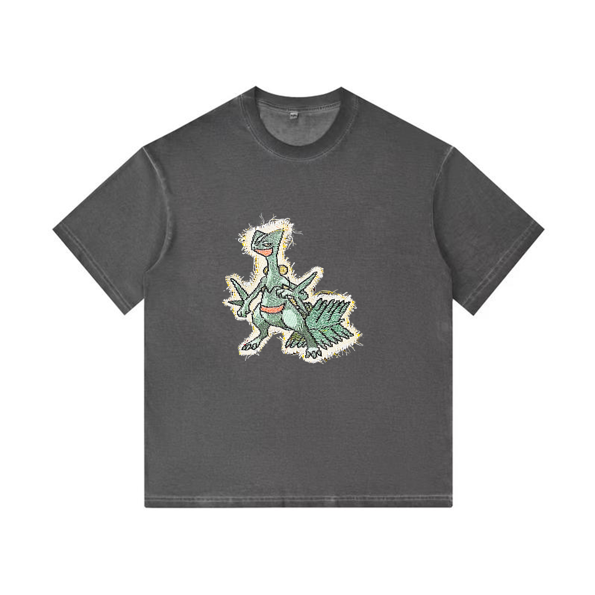Sceptile Tapestry& Stylish PoPkémon Patch Appliqué Gradient Vintage Washed T-Shirt,Ideal Gift for Fans,T23