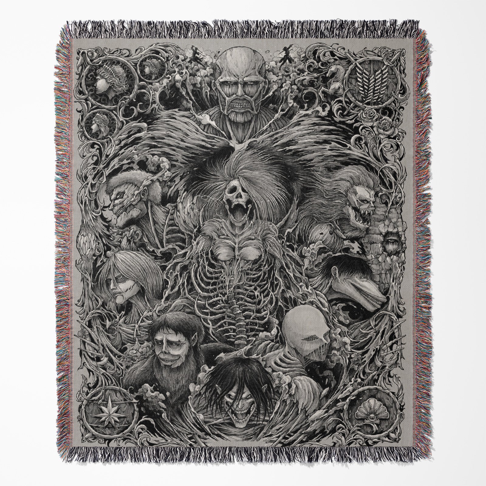 Couverture tissée Attack on Titan – Tapisserie de décoration de chambre d'anime de personnalité, cadeau-Ⅳ