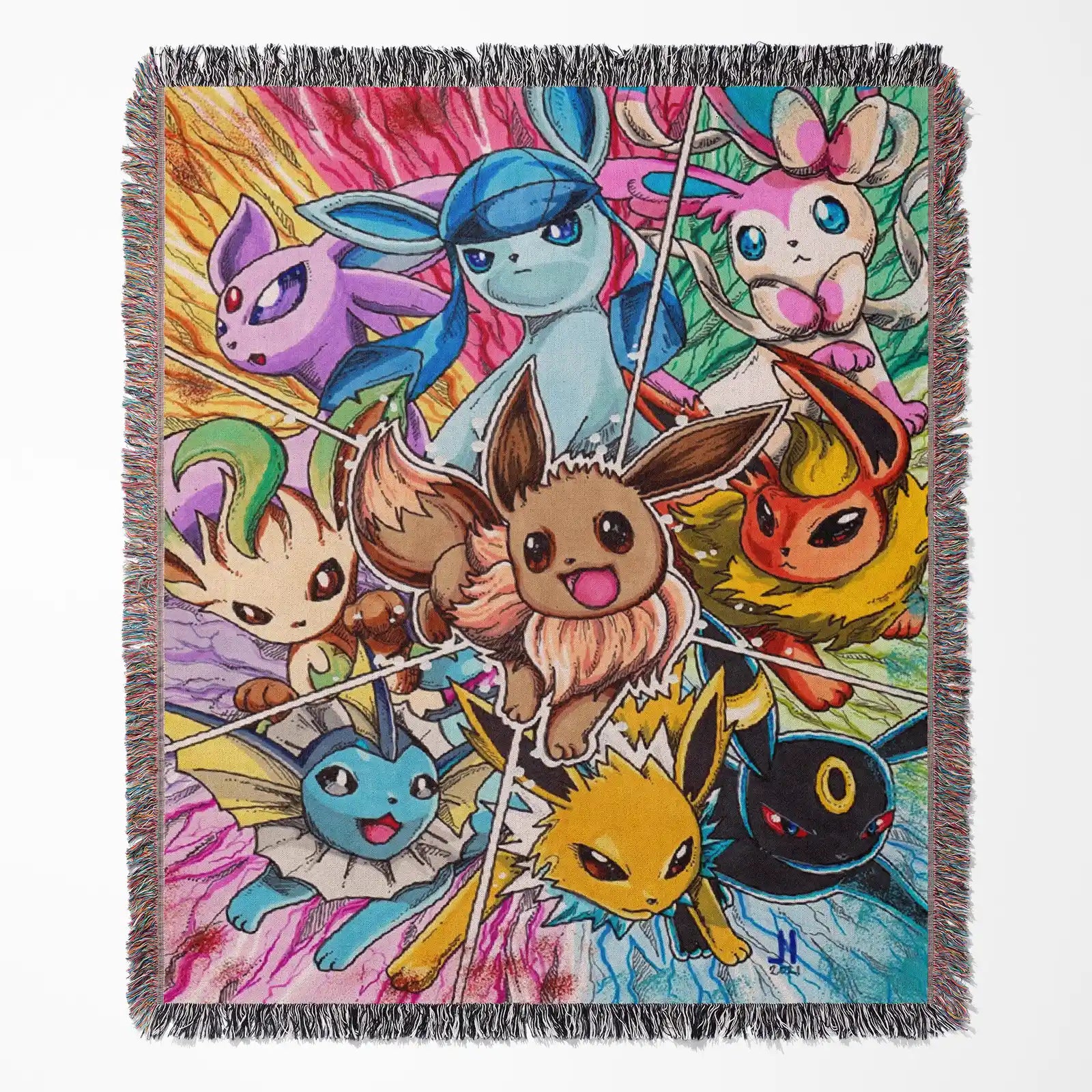 Tapisserie de couverture tissée Pokemon Gengar - Cadeau de décoration de chambre d'anime de personnalité-Ⅲ
