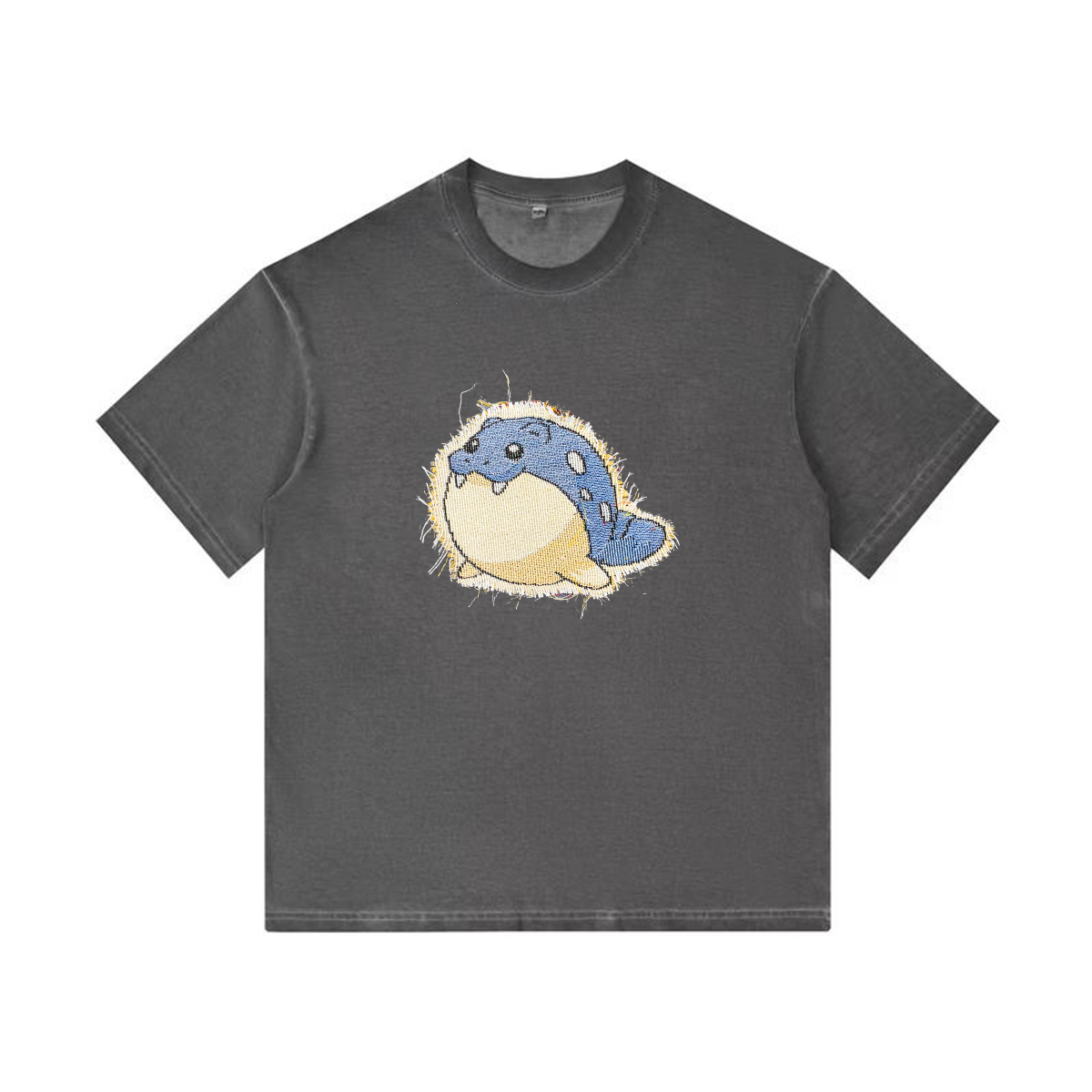 Sphea Tapestry& Stylish Pokémon Patch Appliqué Gradient Vintage Washed T-Shirt,Ideal Gift for Fans,T05