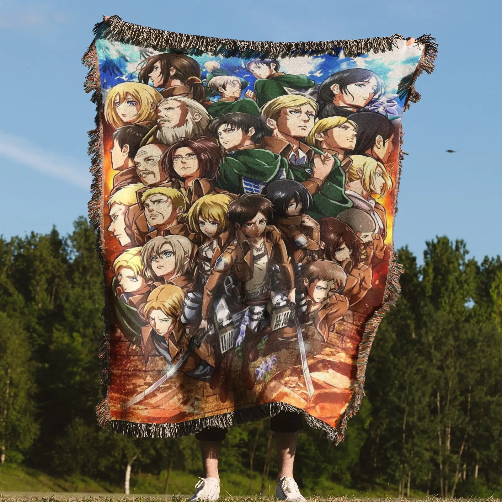 Attack on Titan Woven Throw Blanket Tapestry – Personality Anime Room Decor Gift-VIII