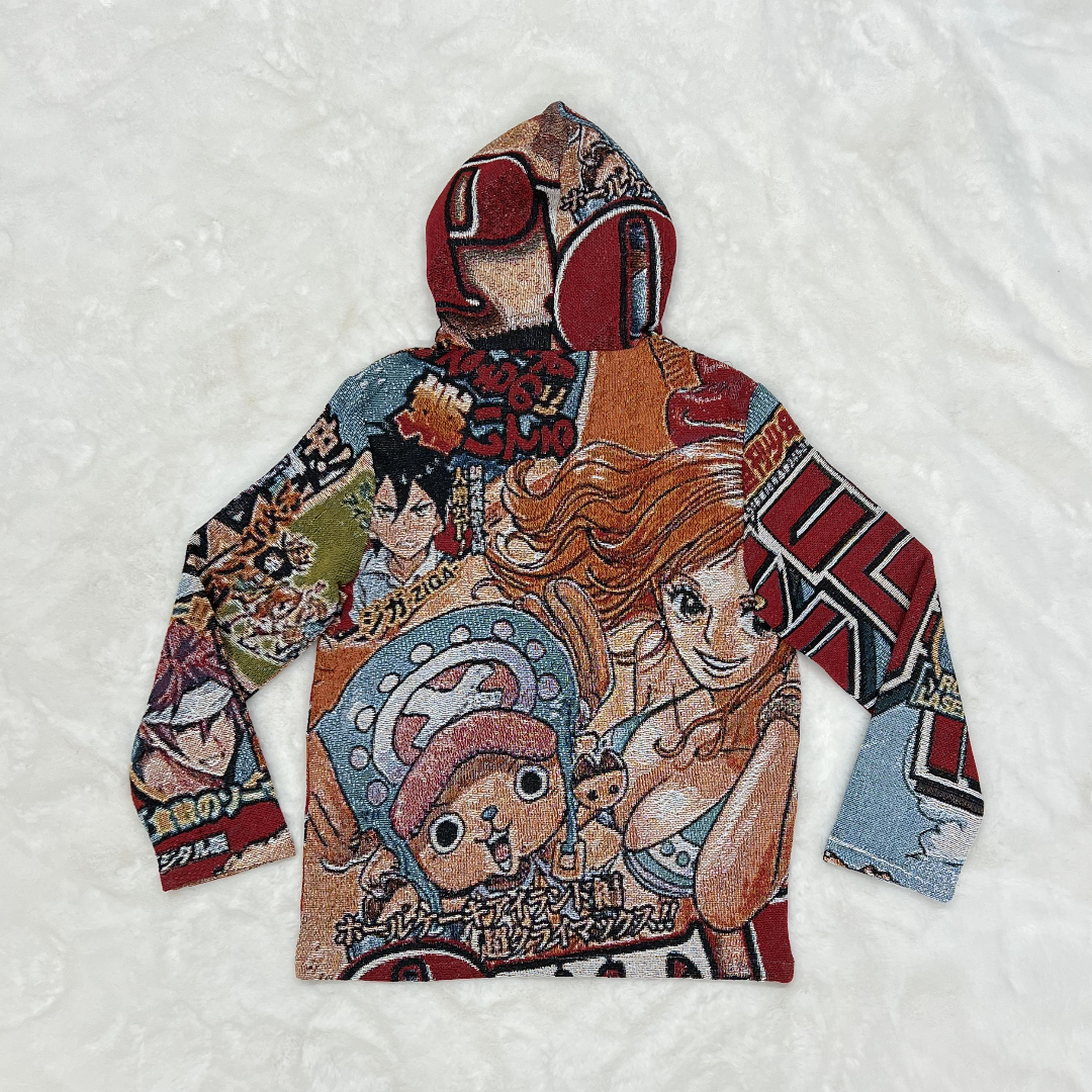 One Piece Anime Woven Blanket Hoodie-TAPESTRY