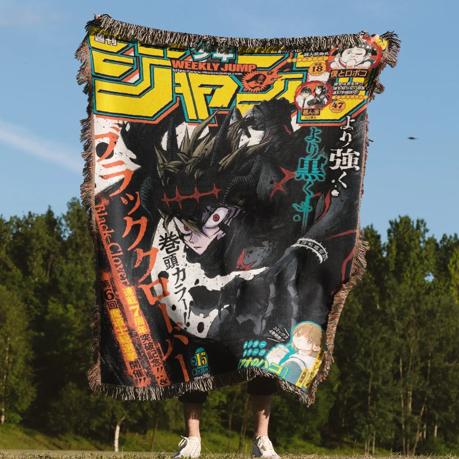 Black Clover Woven Throw Blanket Tapestry – Personality Anime Room Decor Gift-I