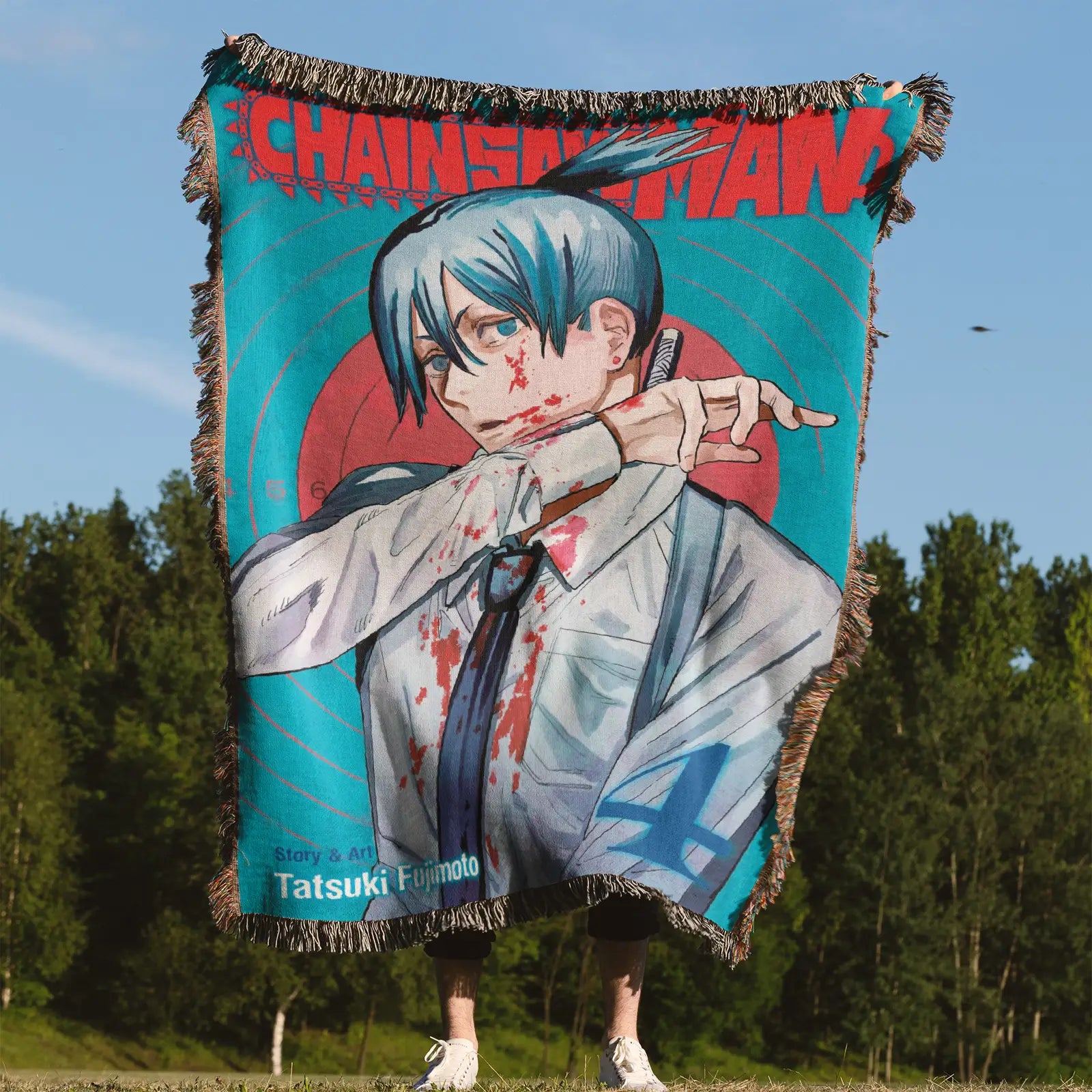Chainsaw Man Woven Throw Blanket Tapestry – Personality Anime Room Decor Gift-IV