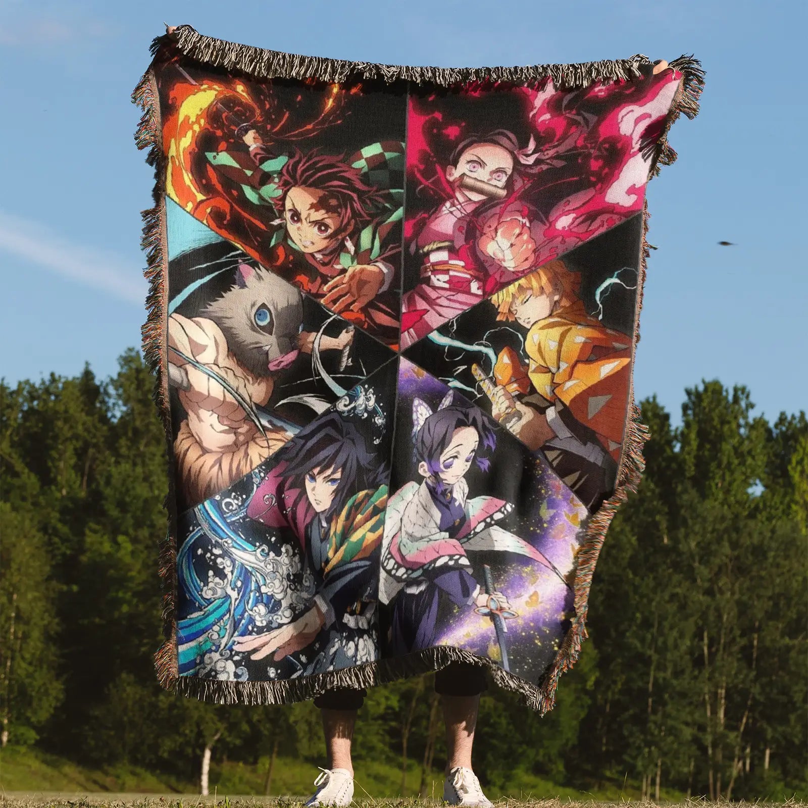 Demon Slayer Jump Comic Poster Woven Throw Blanket Tapestry – Personality Anime Room Decor Gift-VIII