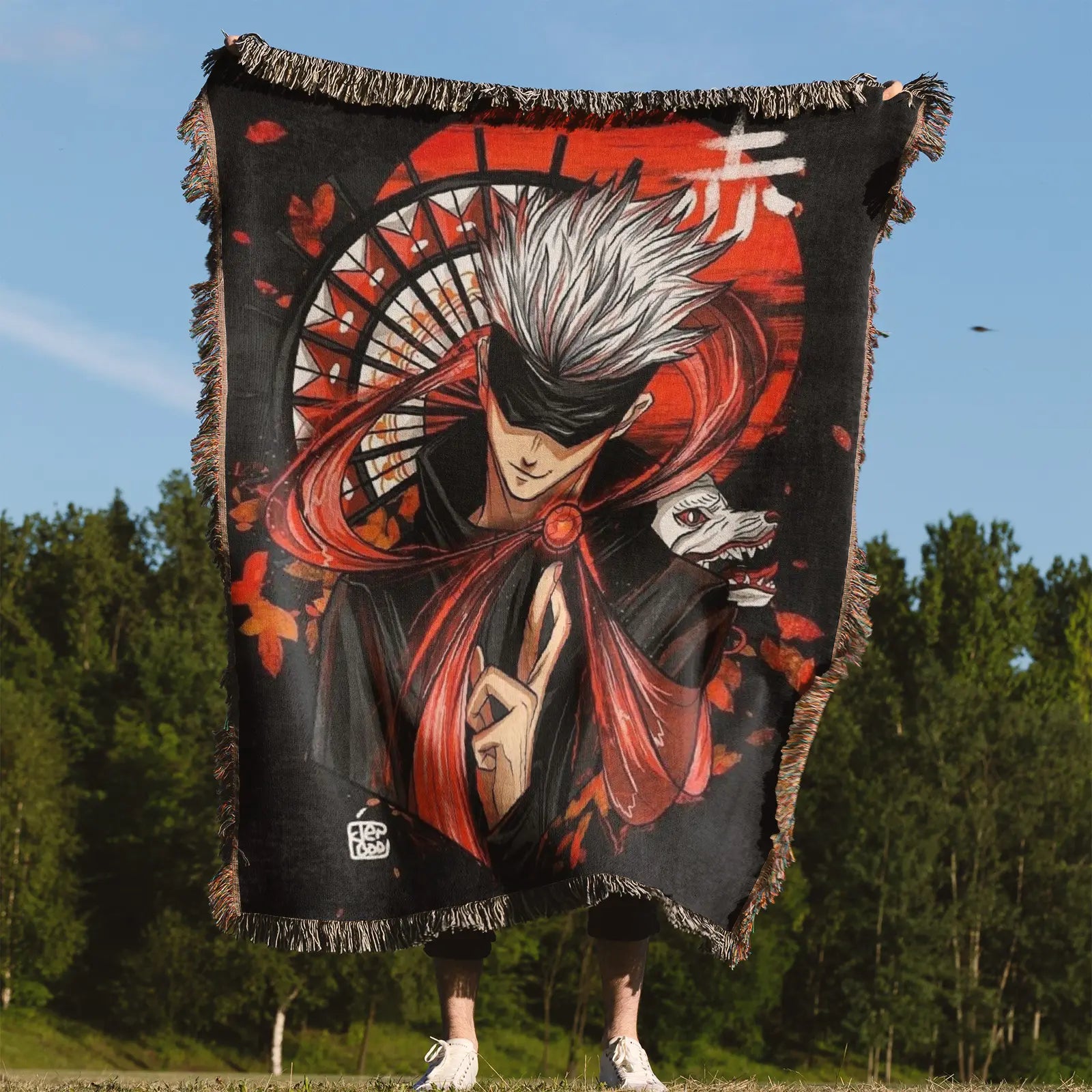 Couverture tissée Jujutsu Kaisen, tapisserie – personnalité, décoration de chambre d'anime, cadeau-Ⅲ