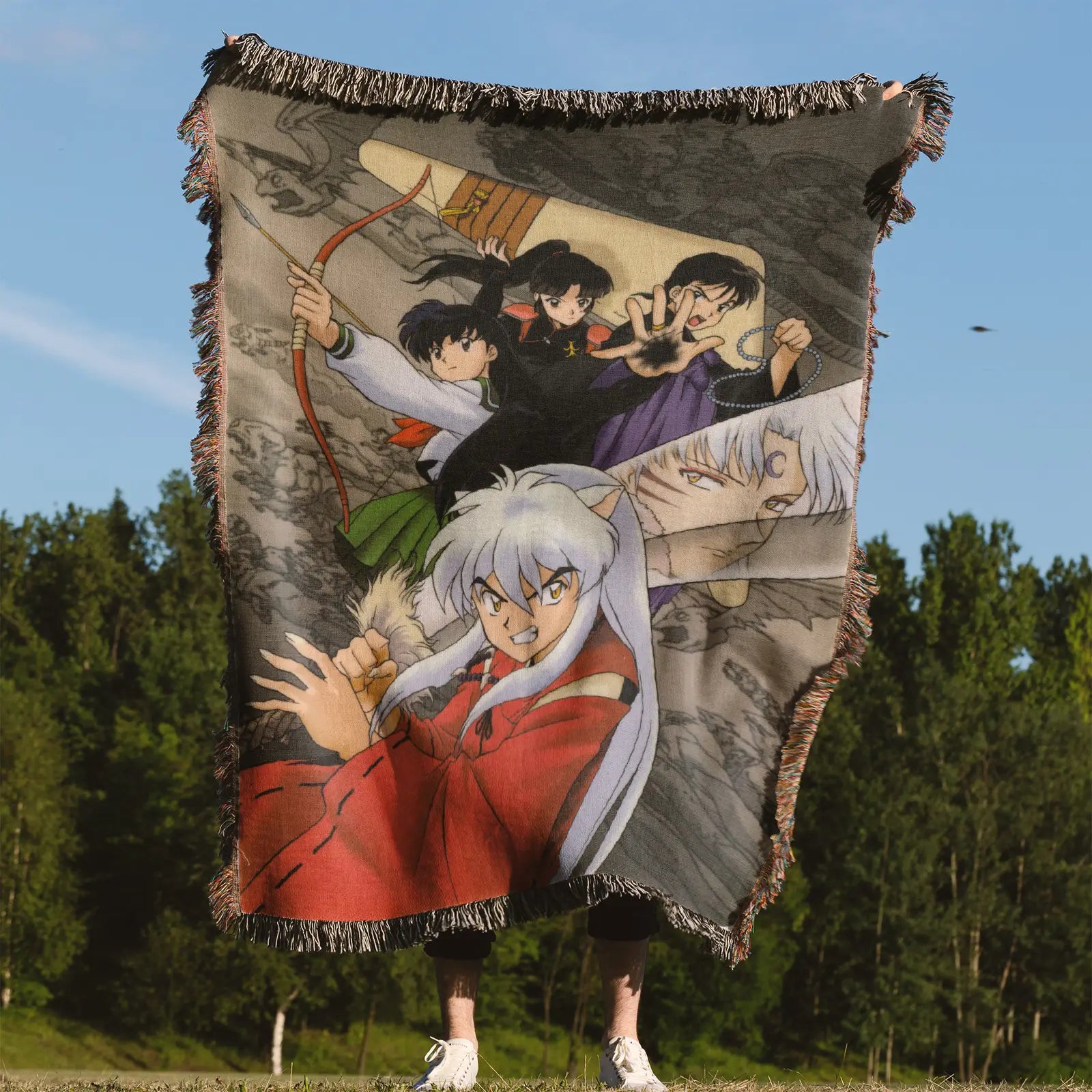 Inuyasha Woven Throw Blanket Tapestry – Personality Anime Room Decor Gift-I