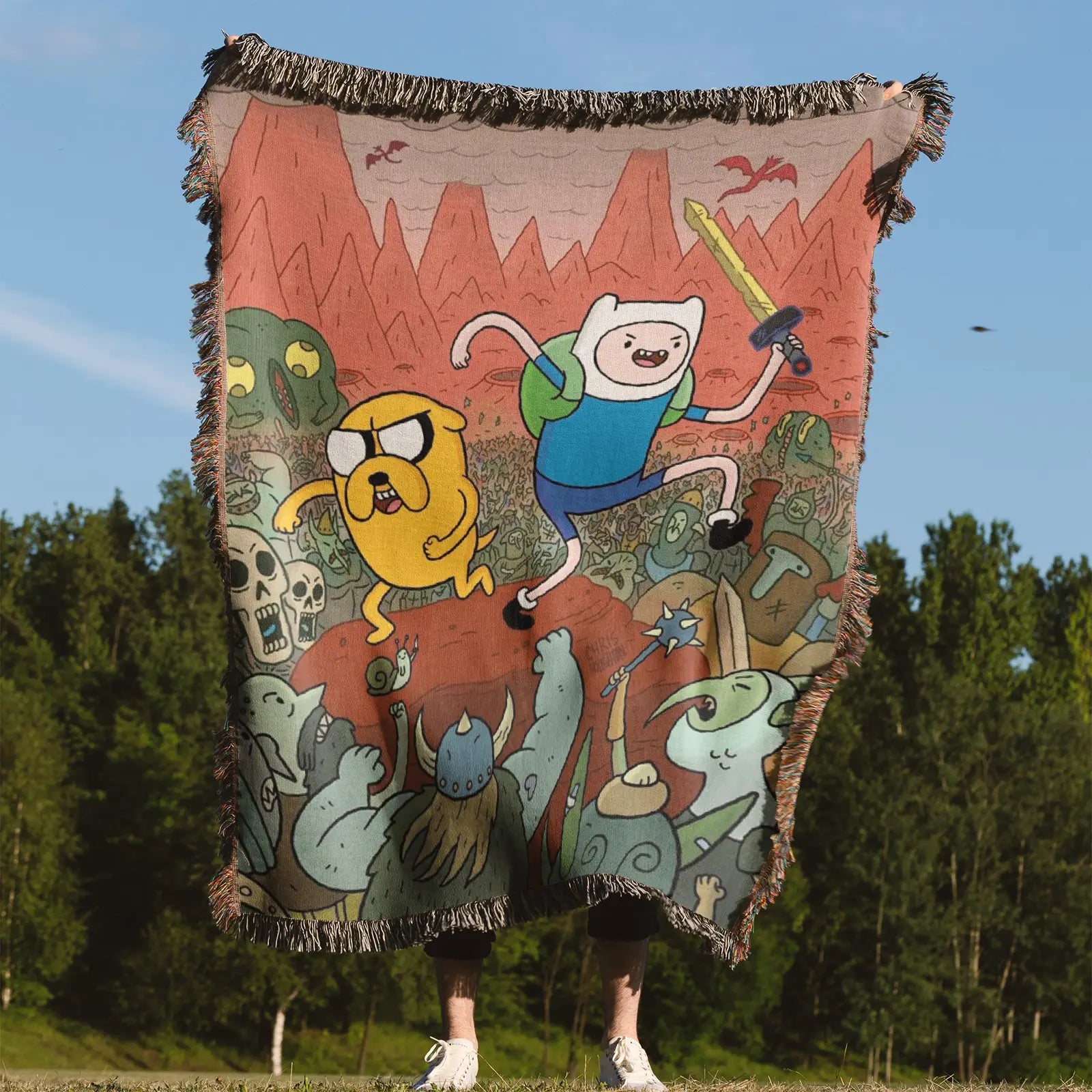 Adventure Time Woven Throw Blanket Tapestry – Personality Cartooon Room Decor Gift-VII