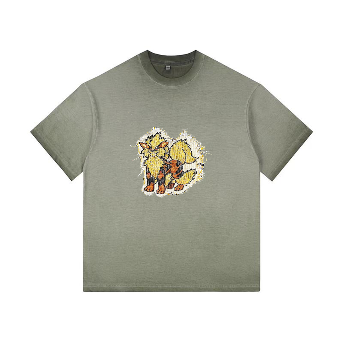 Arcanine Tapestry& Stylish PoPkémon Patch Appliqué Gradient Vintage Washed T-Shirt,Ideal Gift for Fans,T25