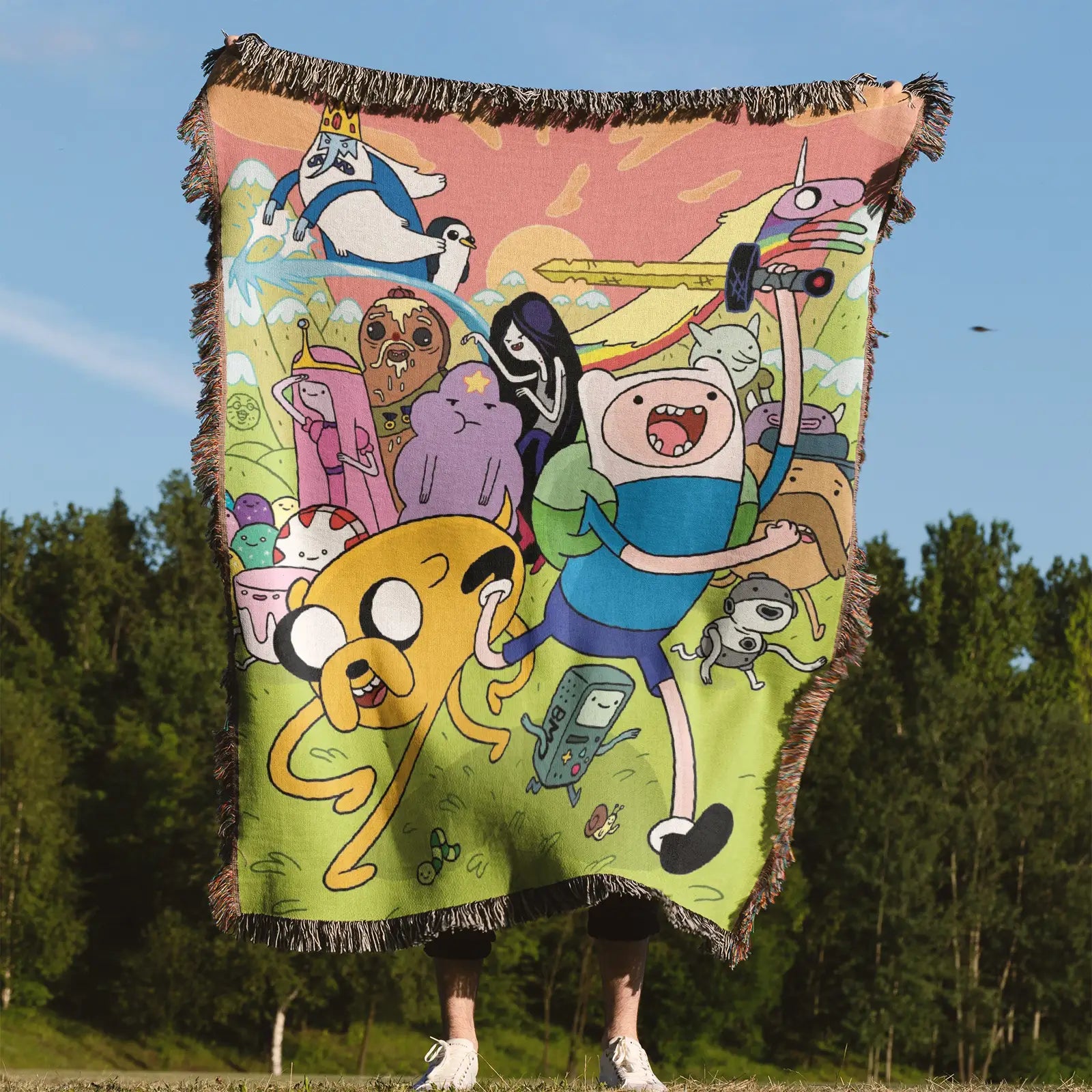 Adventure Time Woven Throw Blanket Tapestry – Personality Cartooon Room Decor Gift-VIII