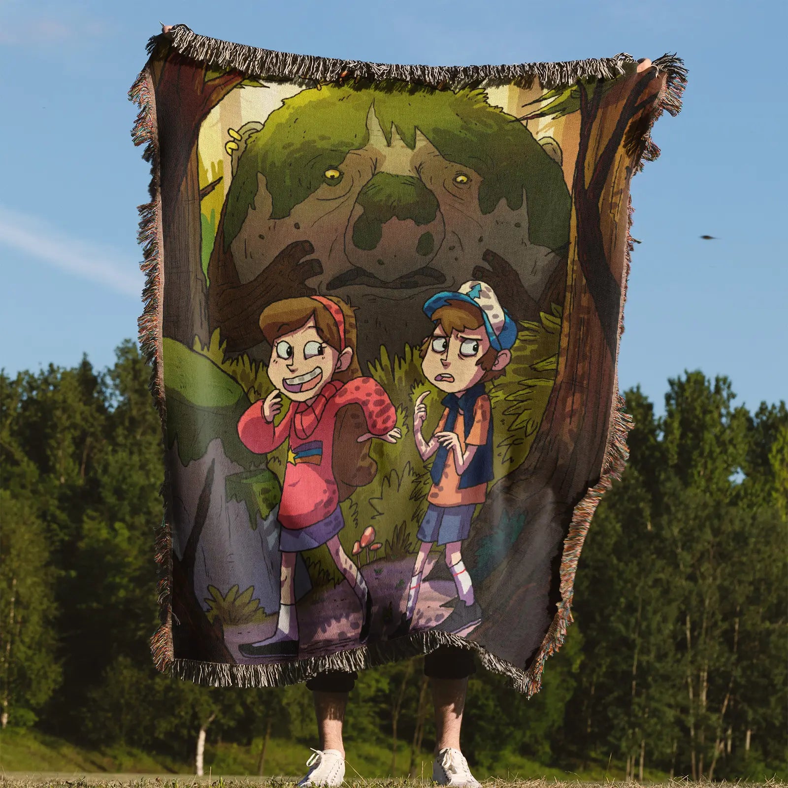 Gravity Falls Woven Throw Blanket Tapestry – Personality Cartooon Room Decor Gift-III