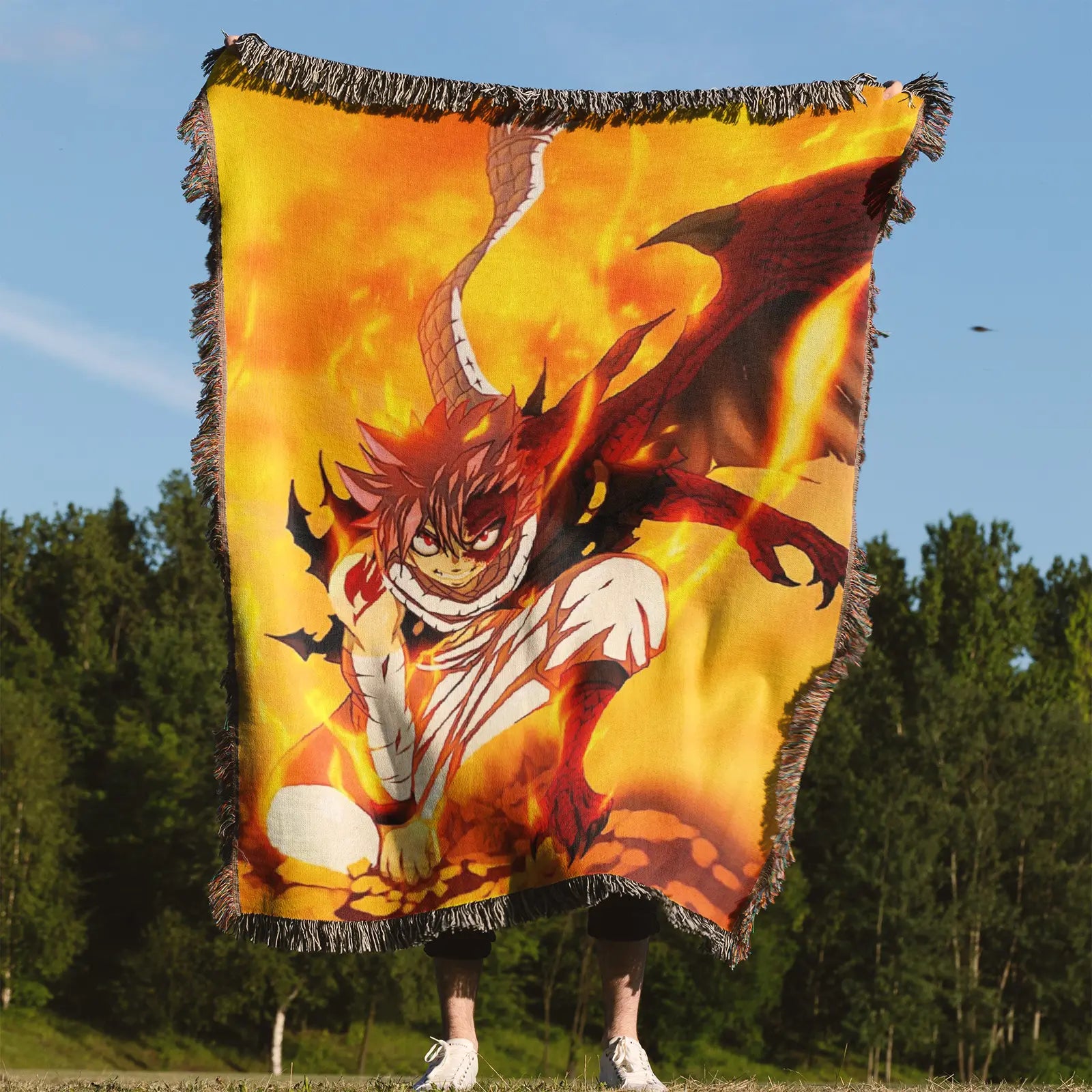 Fairy Tail Woven Throw Blanket Tapestry – Personality Anime Room Decor Gift-I