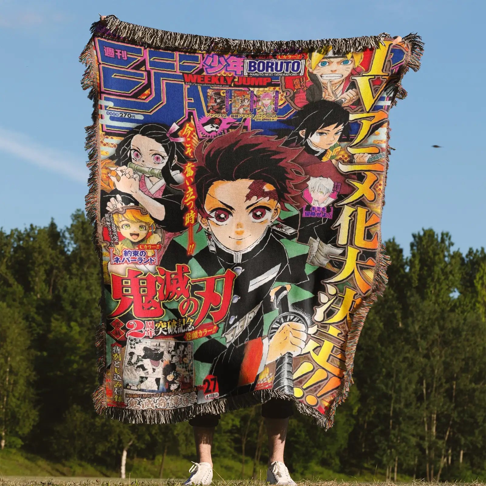 Demon Slayer Jump Comic Poster Tissé Couverture Tapisserie – Personnalité Anime Room Decor Cadeau-Ⅱ