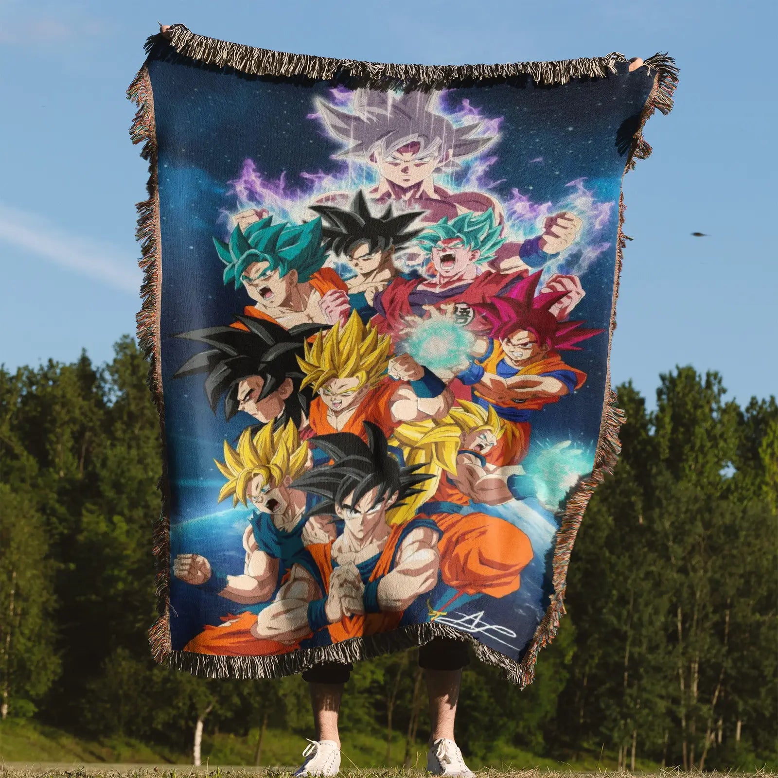 Dragon Ball Woven Throw Blanket Tapestry – Personality Anime Room Decor Gift-IX