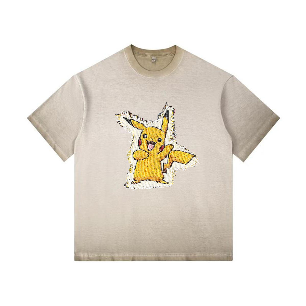 Pikachu2 Tapestry& Stylish PoPkémon Patch Appliqué Gradient Vintage Washed T-Shirt,Ideal Gift for Fans,T22