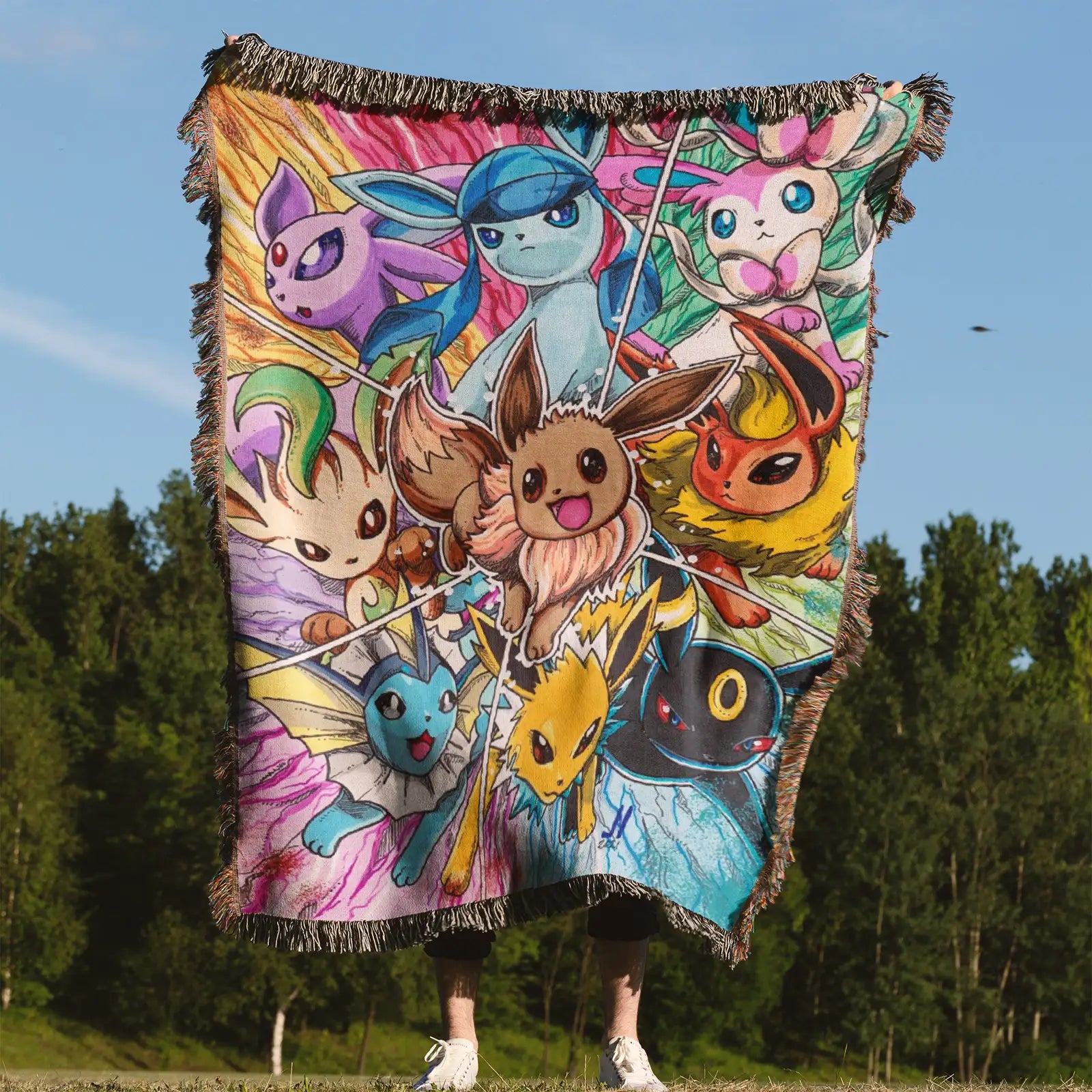 Tapisserie de couverture tissée Pokemon Gengar - Cadeau de décoration de chambre d'anime de personnalité-Ⅲ