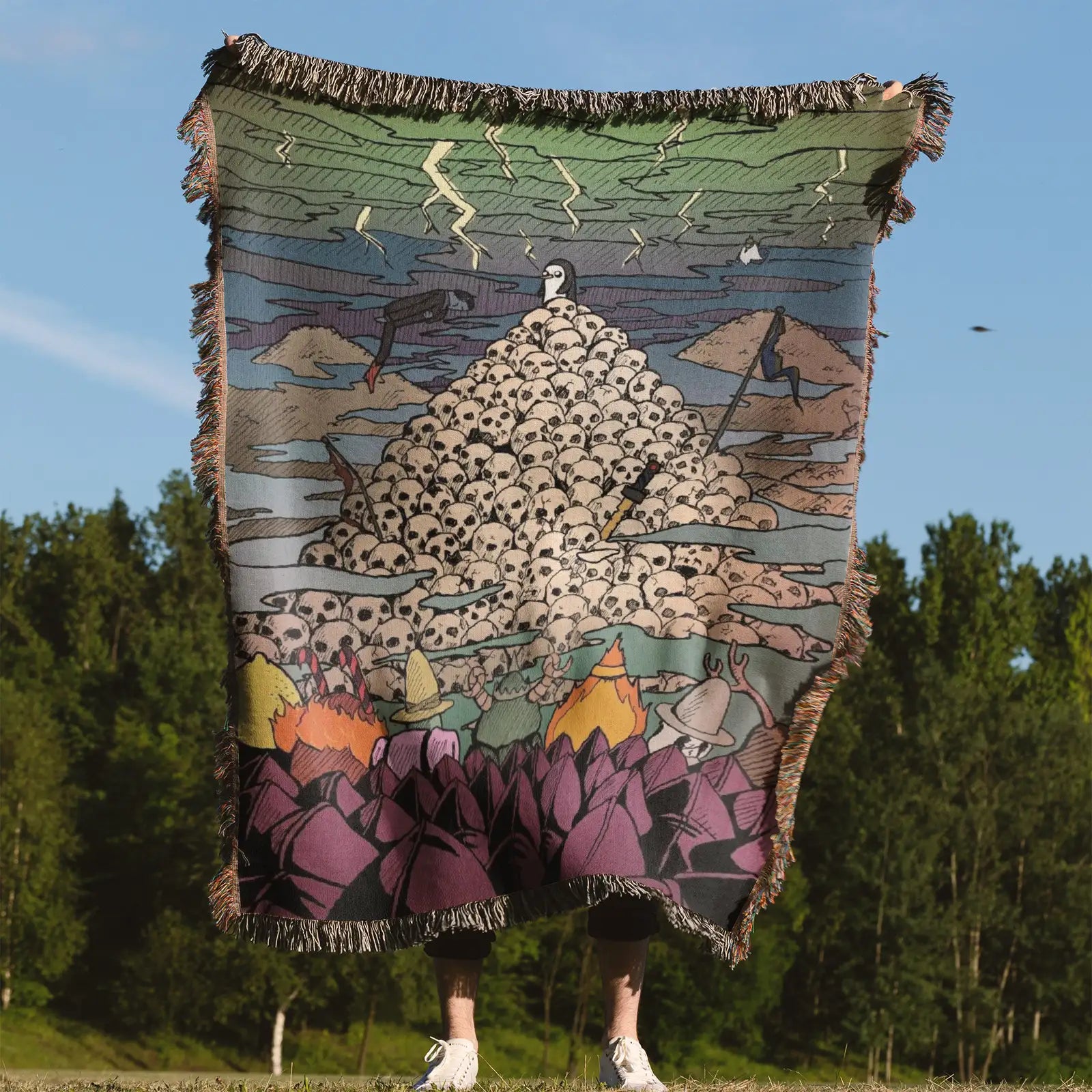 Adventure Time Woven Throw Blanket Tapestry – Personality Cartooon Room Decor Gift-V