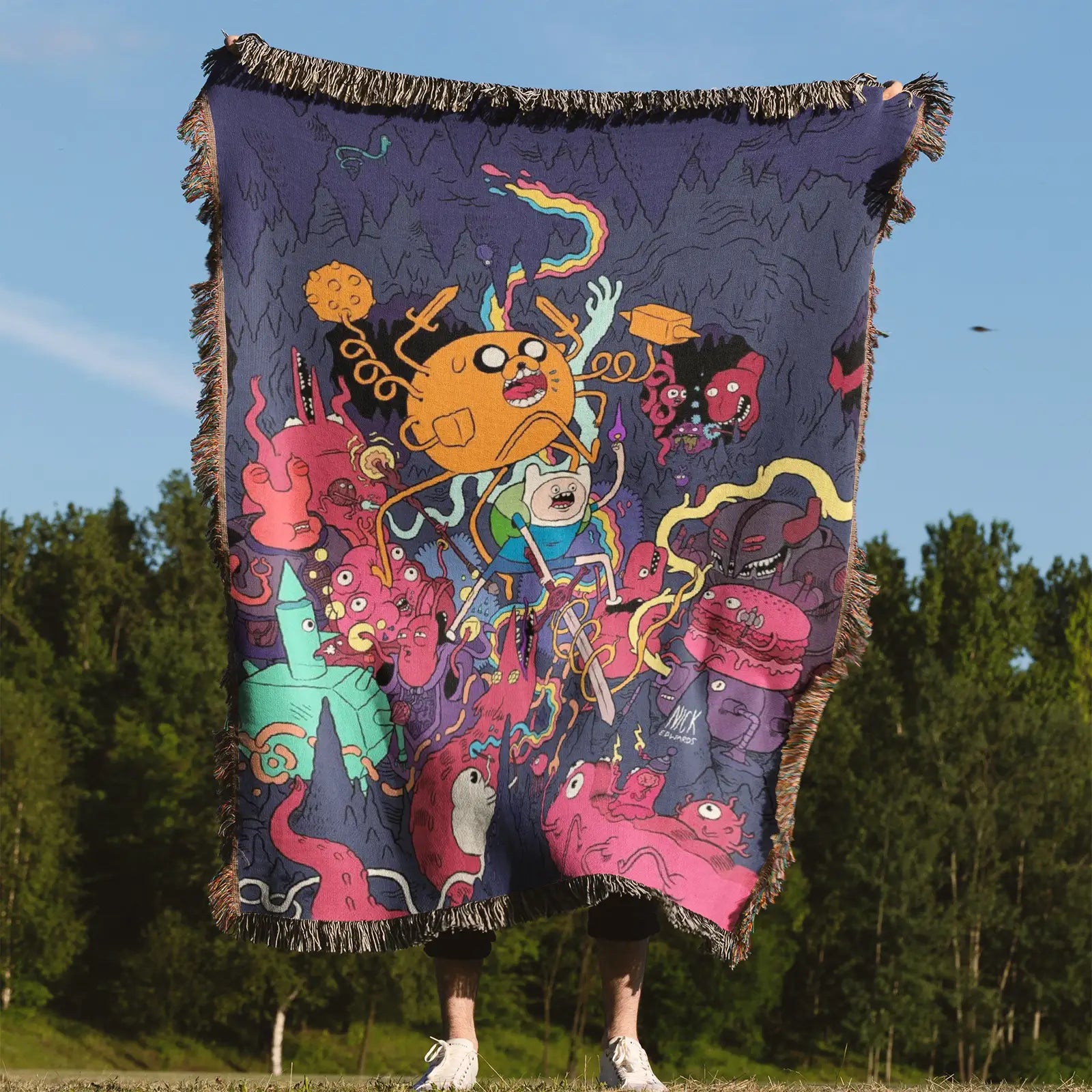 Adventure Time Woven Throw Blanket Tapestry – Personality Cartooon Room Decor Gift-I