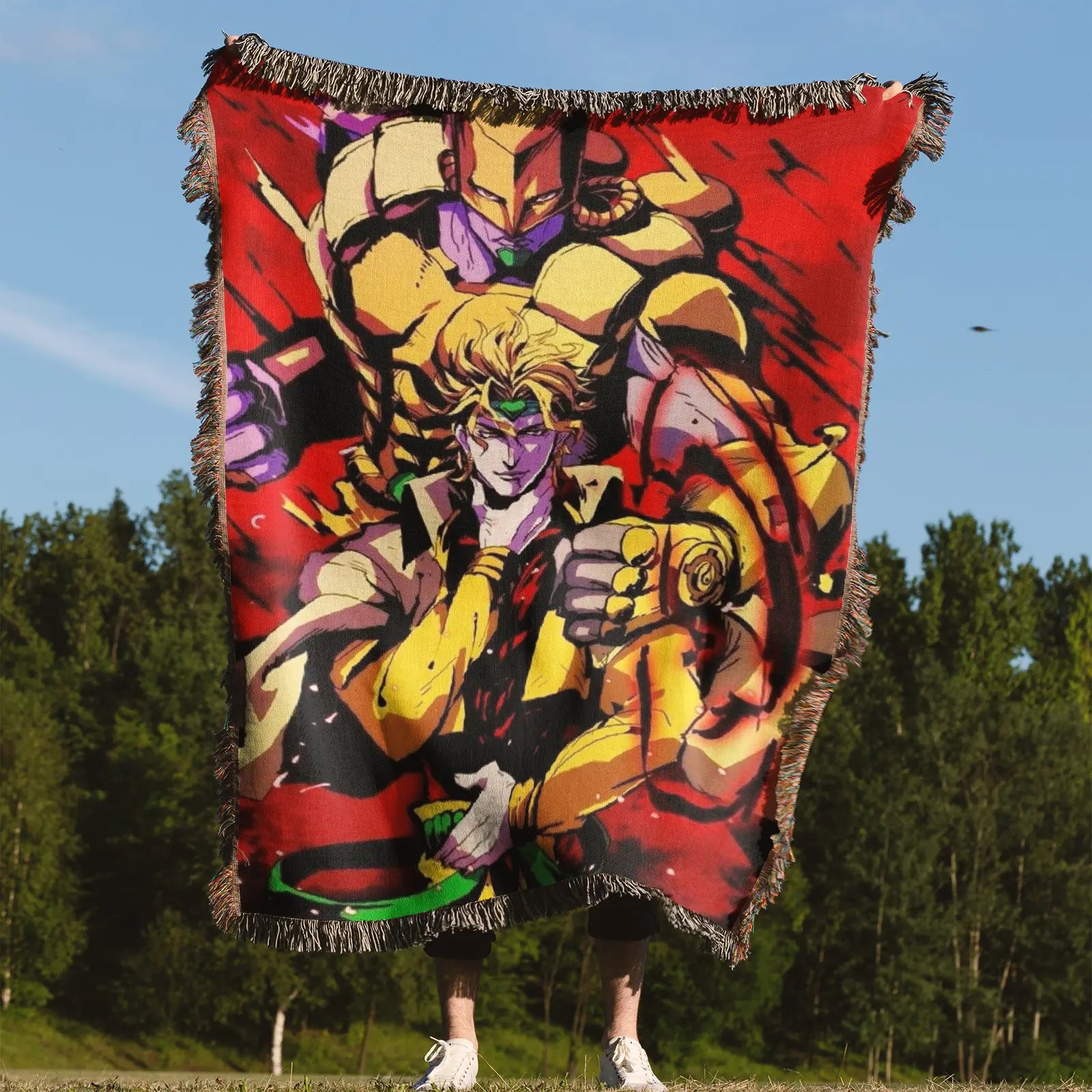 JoJo's Bizarre Adventure Woven Throw Blanket Tapestry – Personality Anime Room Decor Gift-III