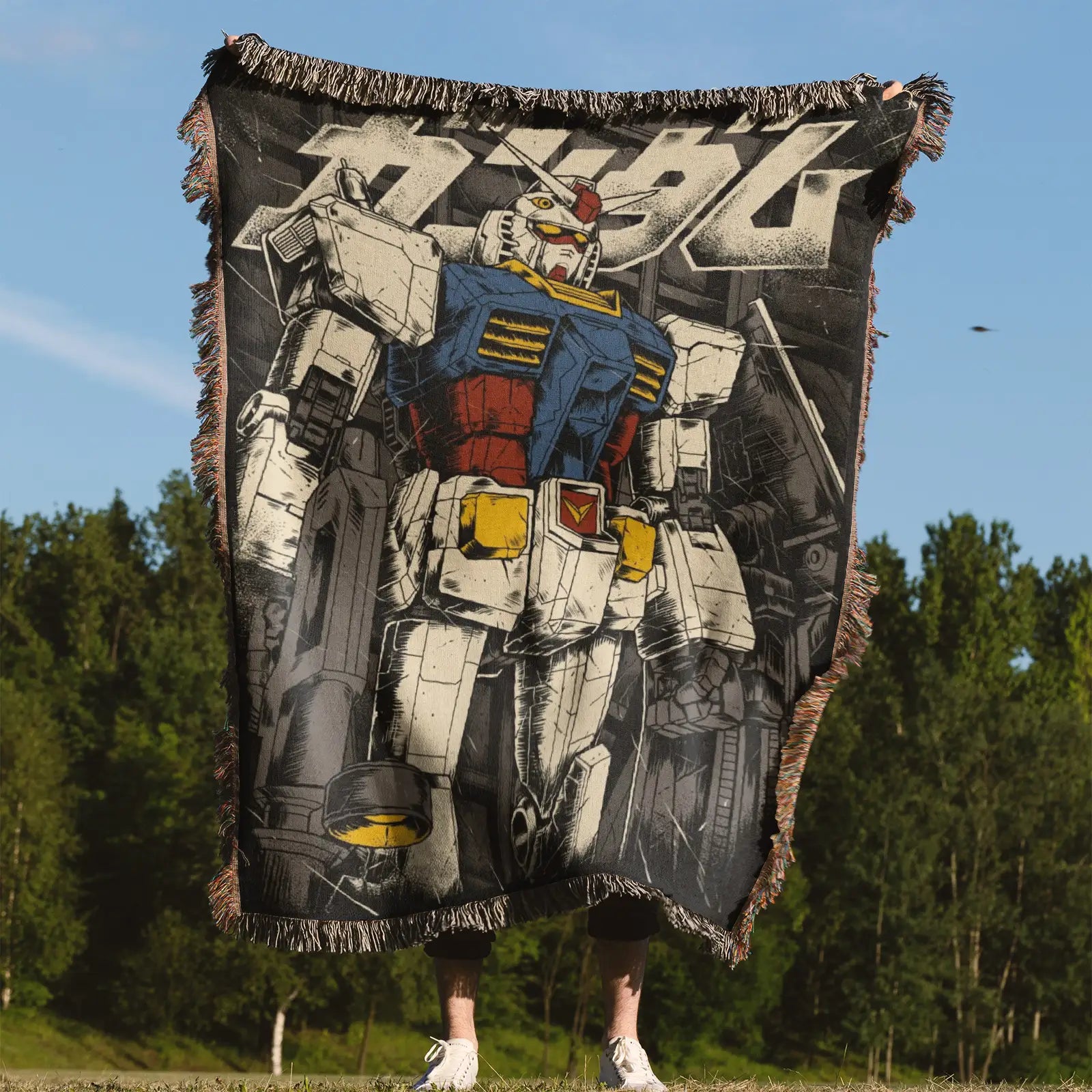 Gundam Woven Throw Blanket Tapestry – Personality Anime Room Decor Gift-I