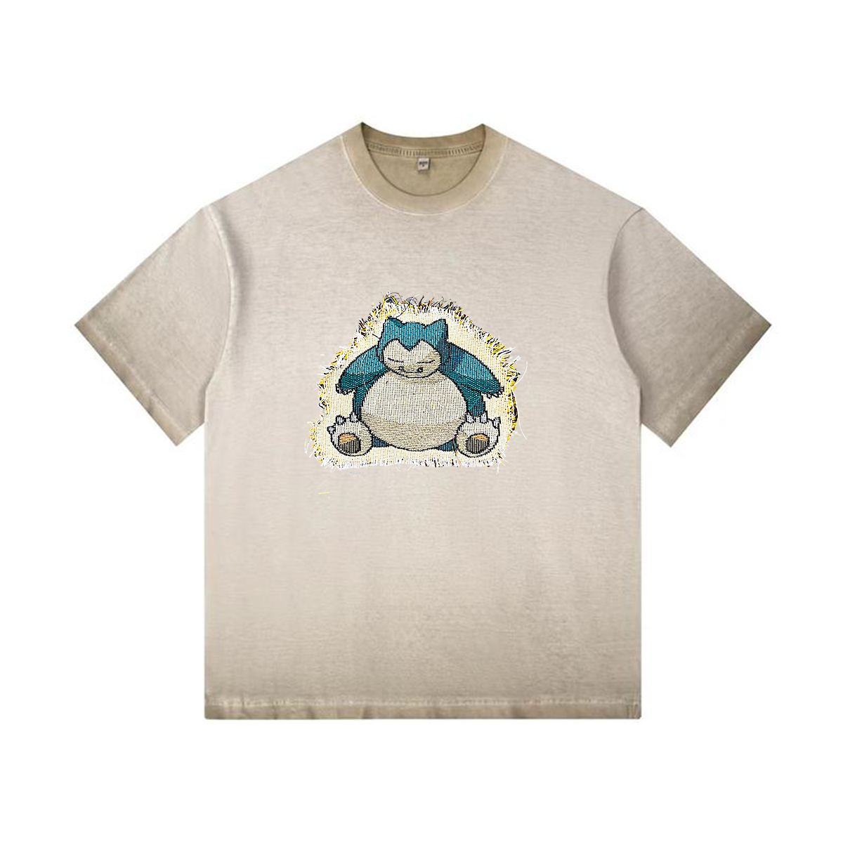 Snorlax Tapestry& Stylish PoPkémon Patch Appliqué Gradient Vintage Washed T-Shirt,Ideal Gift for Fans,T29