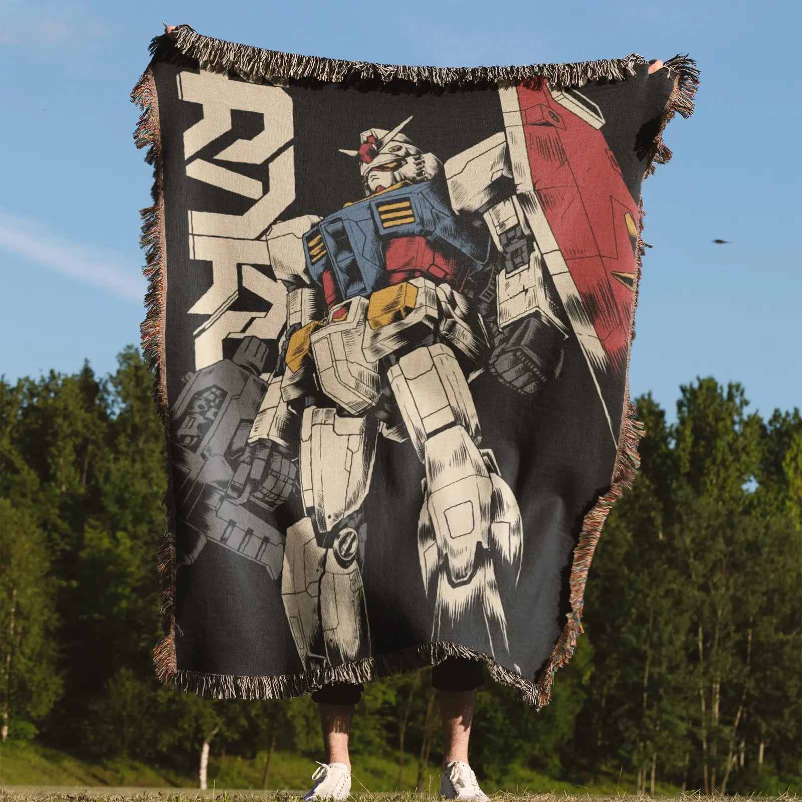 Gundam Woven Throw Blanket Tapestry – Personality Anime Room Decor Gift-III