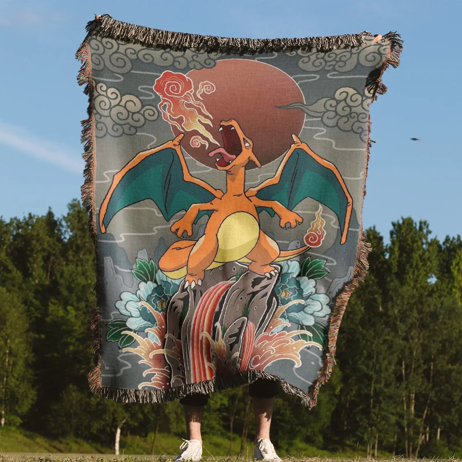 Tapisserie de couverture tissée Pokemon Gengar - Cadeau de décoration de chambre d'anime de personnalité-Ⅲ