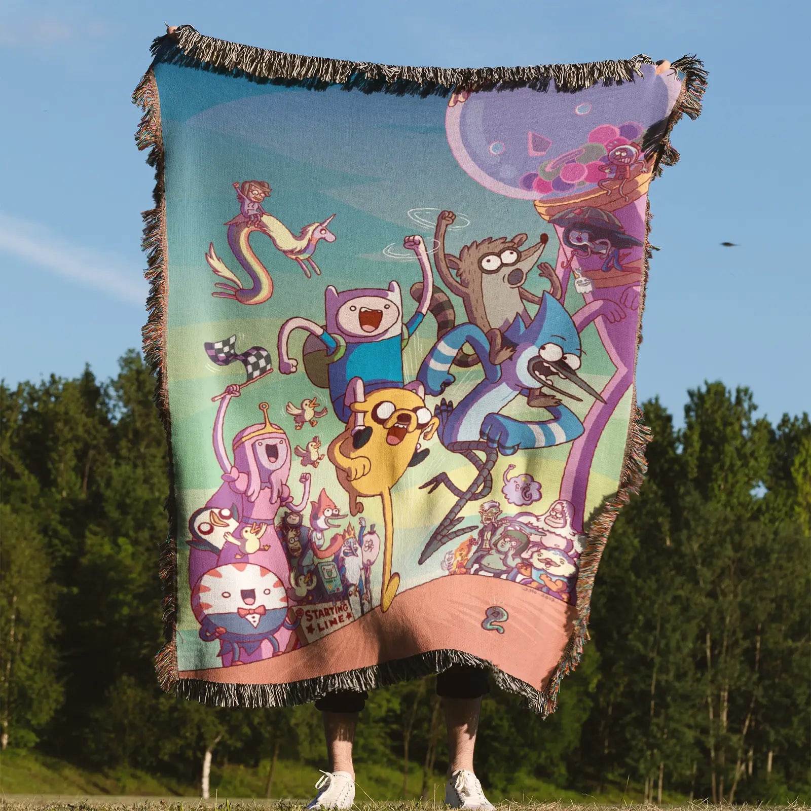 Adventure Time Woven Throw Blanket Tapestry – Personality Cartooon Room Decor Gift-III