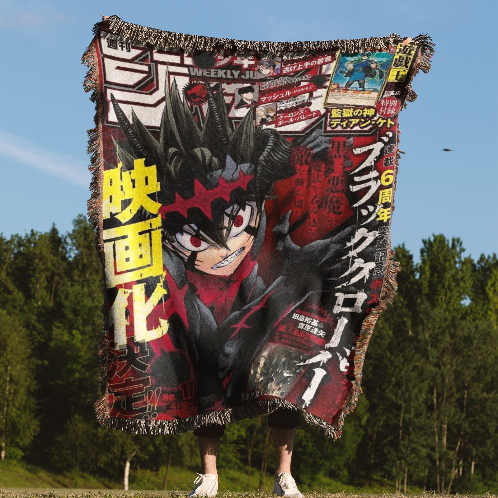 Black Clover Woven Throw Blanket Tapestry – Personality Anime Room Decor Gift-II
