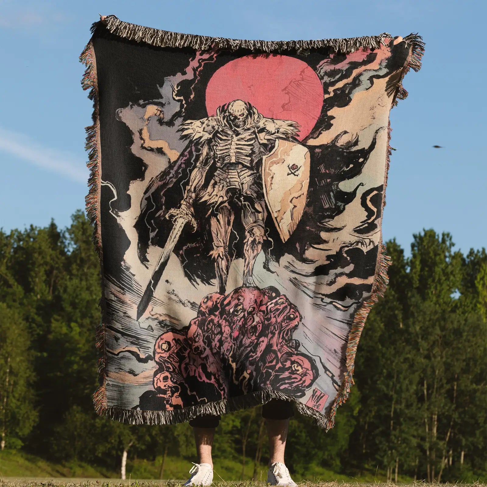 Berserk Woven Throw Blanket Tapestry – Personality Anime Room Decor Gift-V