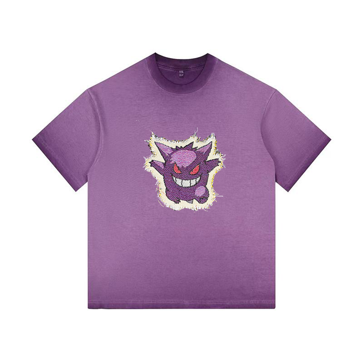 Gengar Tapestry& Stylish Pokémon Patch Appliqué Gradient Vintage Washed T-Shirt,Ideal Gift for Fans,T21