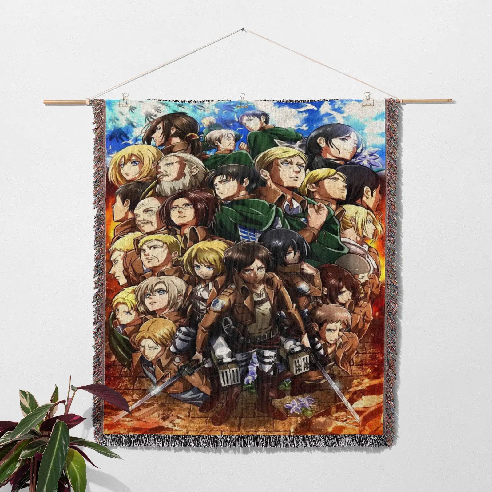 Attack on Titan Woven Throw Blanket Tapestry – Personality Anime Room Decor Gift-VIII