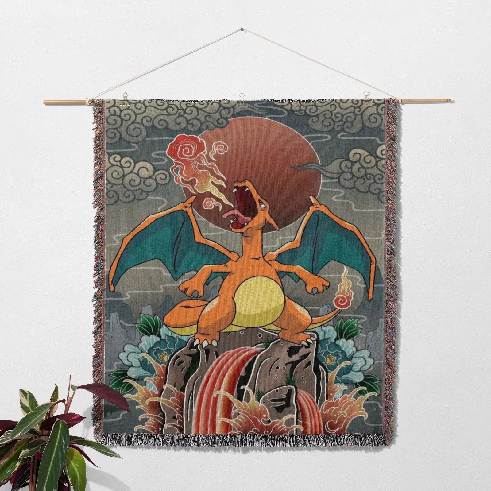 Tapisserie de couverture tissée Pokemon Gengar - Cadeau de décoration de chambre d'anime de personnalité-Ⅲ
