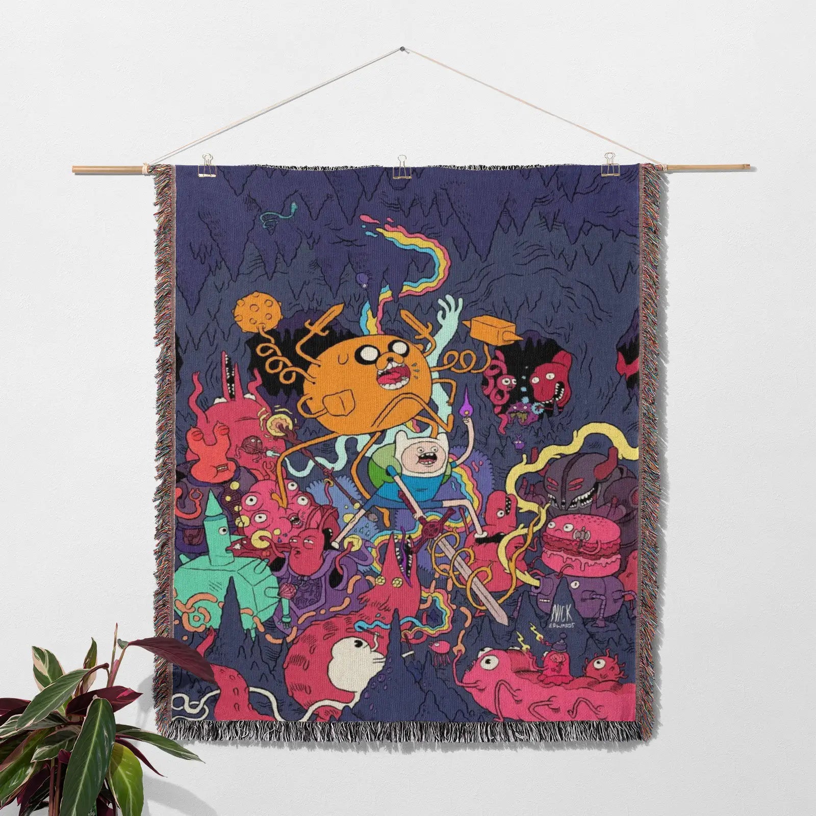 Adventure Time Woven Throw Blanket Tapestry – Personality Cartooon Room Decor Gift-I