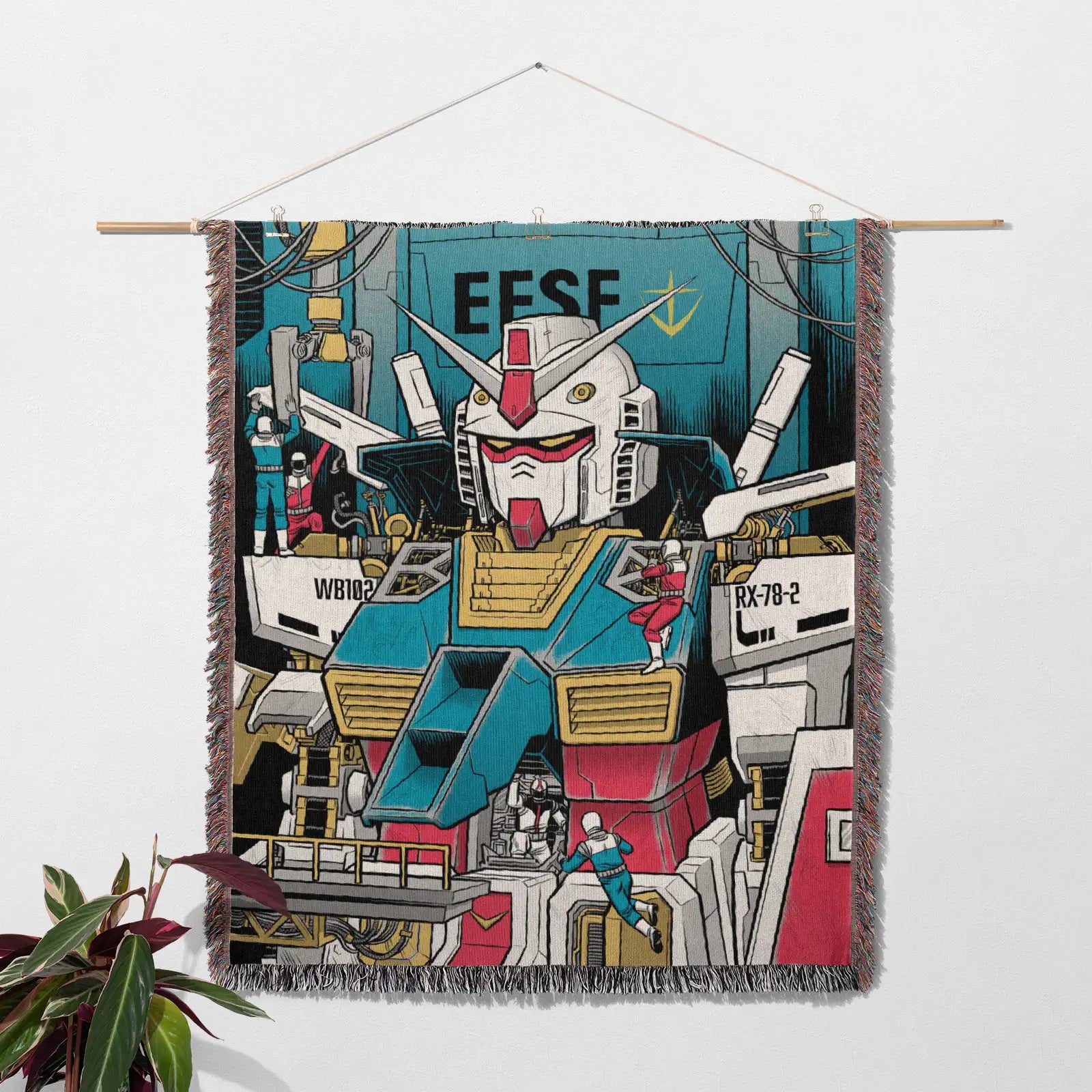 Gundam Woven Throw Blanket Tapestry – Personality Anime Room Decor Gift-II