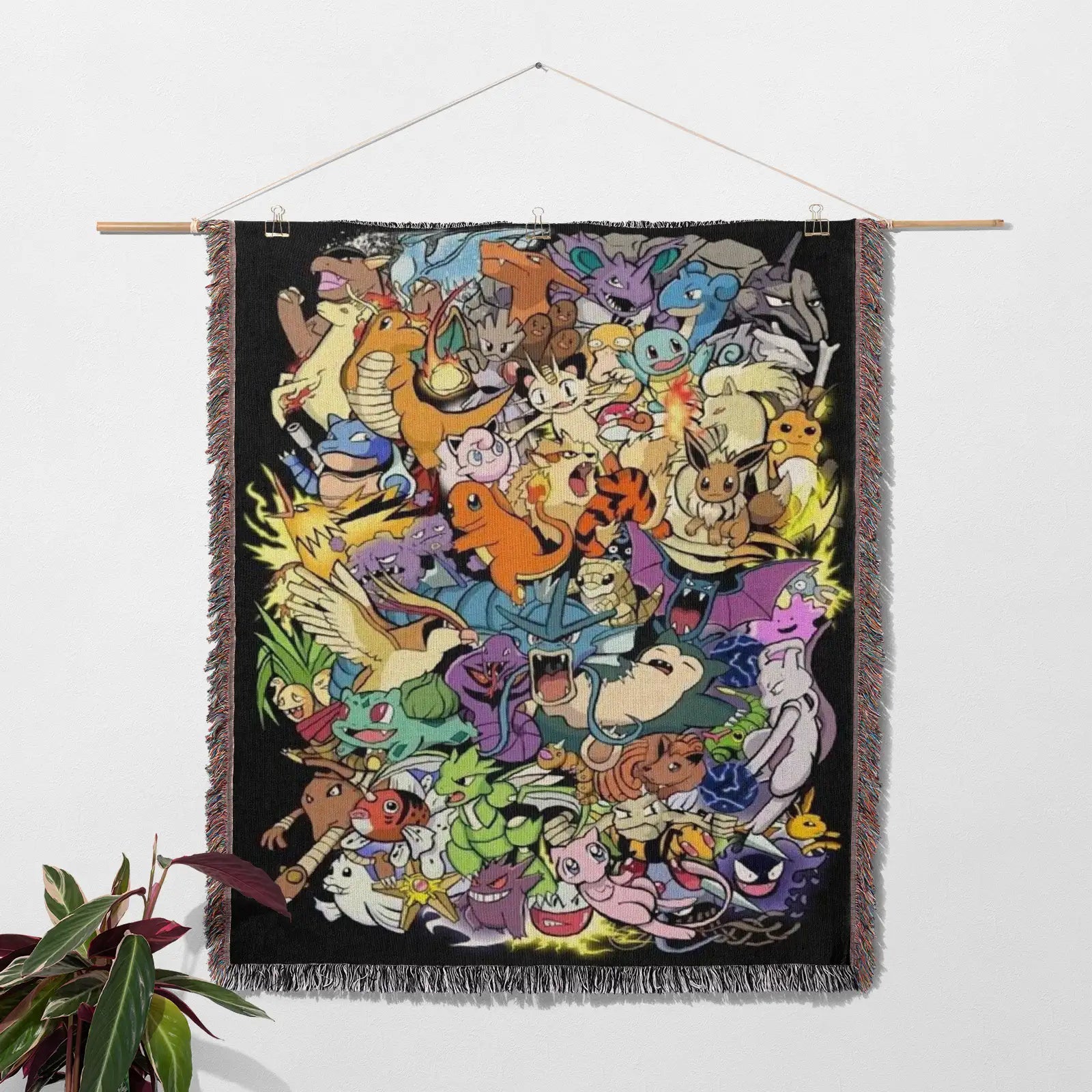 Pokemon Woven Throw Blanket Tapestry – Personality Anime Room Decor Gift-I