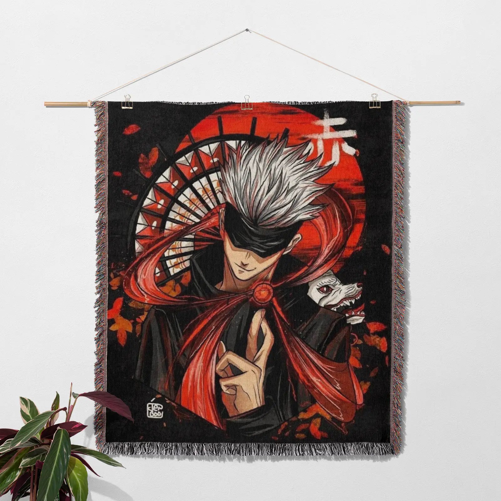 Couverture tissée Jujutsu Kaisen, tapisserie – personnalité, décoration de chambre d'anime, cadeau-Ⅲ