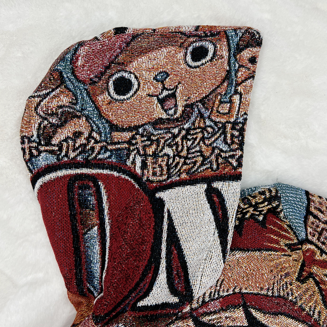 One Piece Anime Woven Blanket Hoodie-TAPESTRY