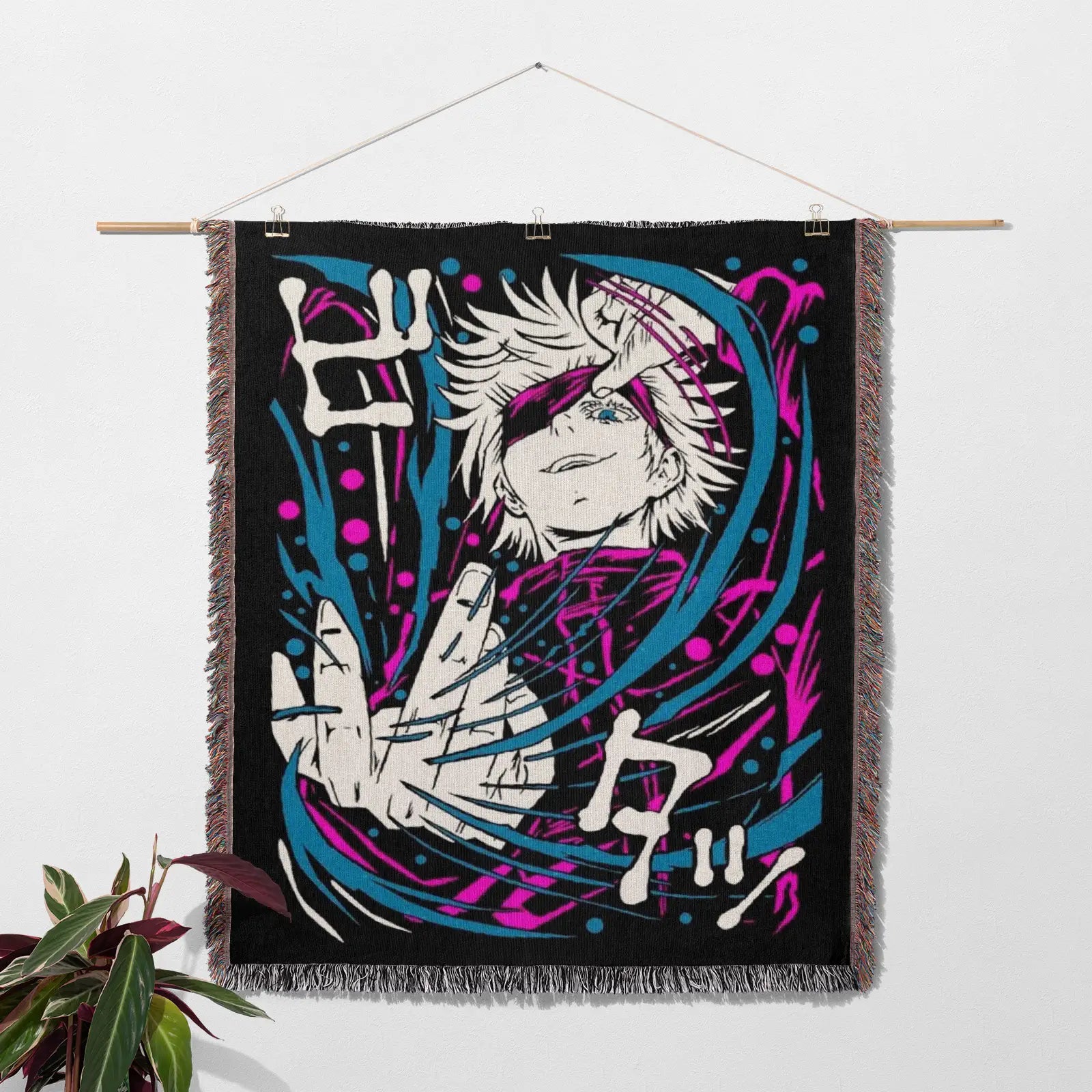 Jujutsu Kaisen Woven Throw Blanket Tapestry – Personality Anime Room Decor Gift-X