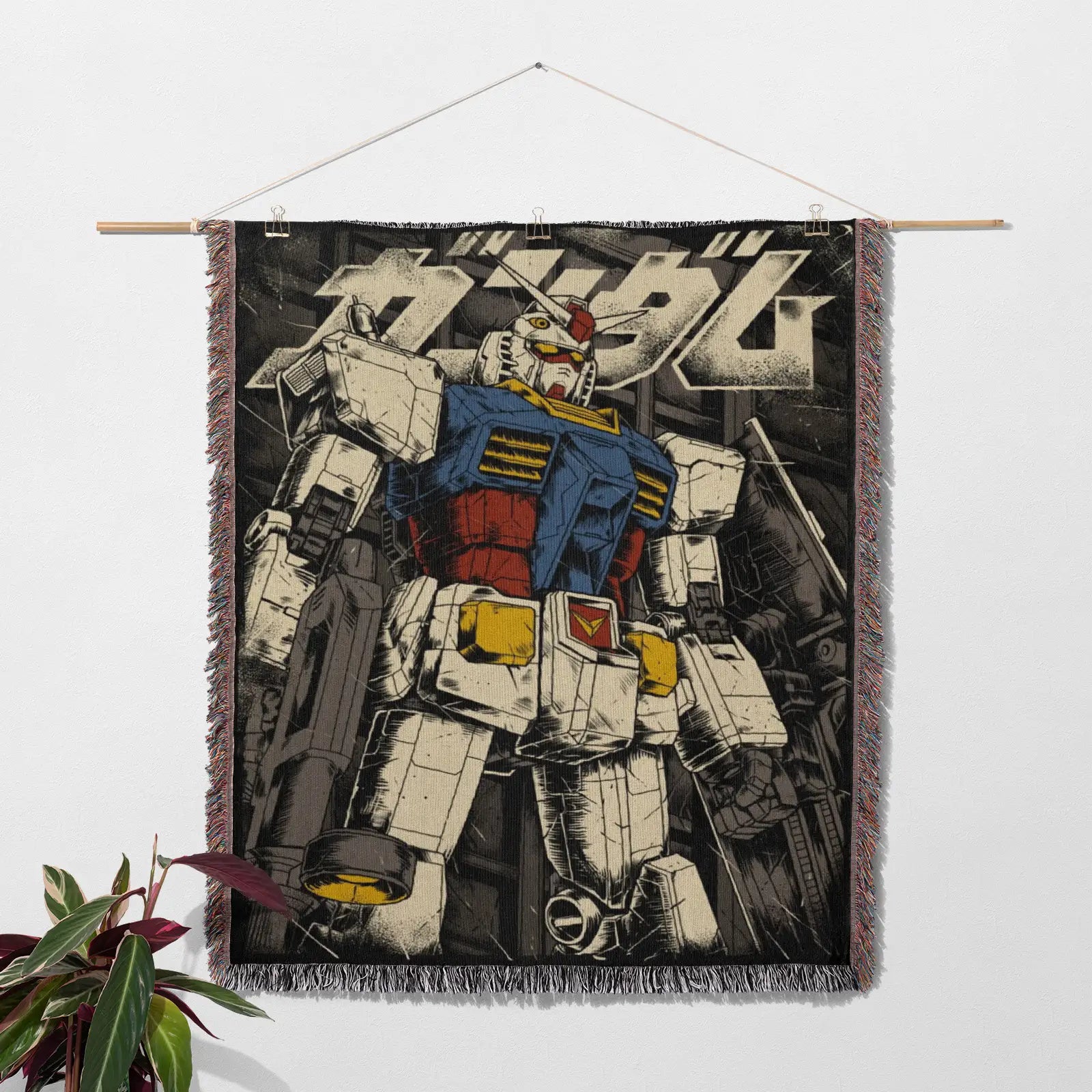 Gundam Woven Throw Blanket Tapestry – Personality Anime Room Decor Gift-I