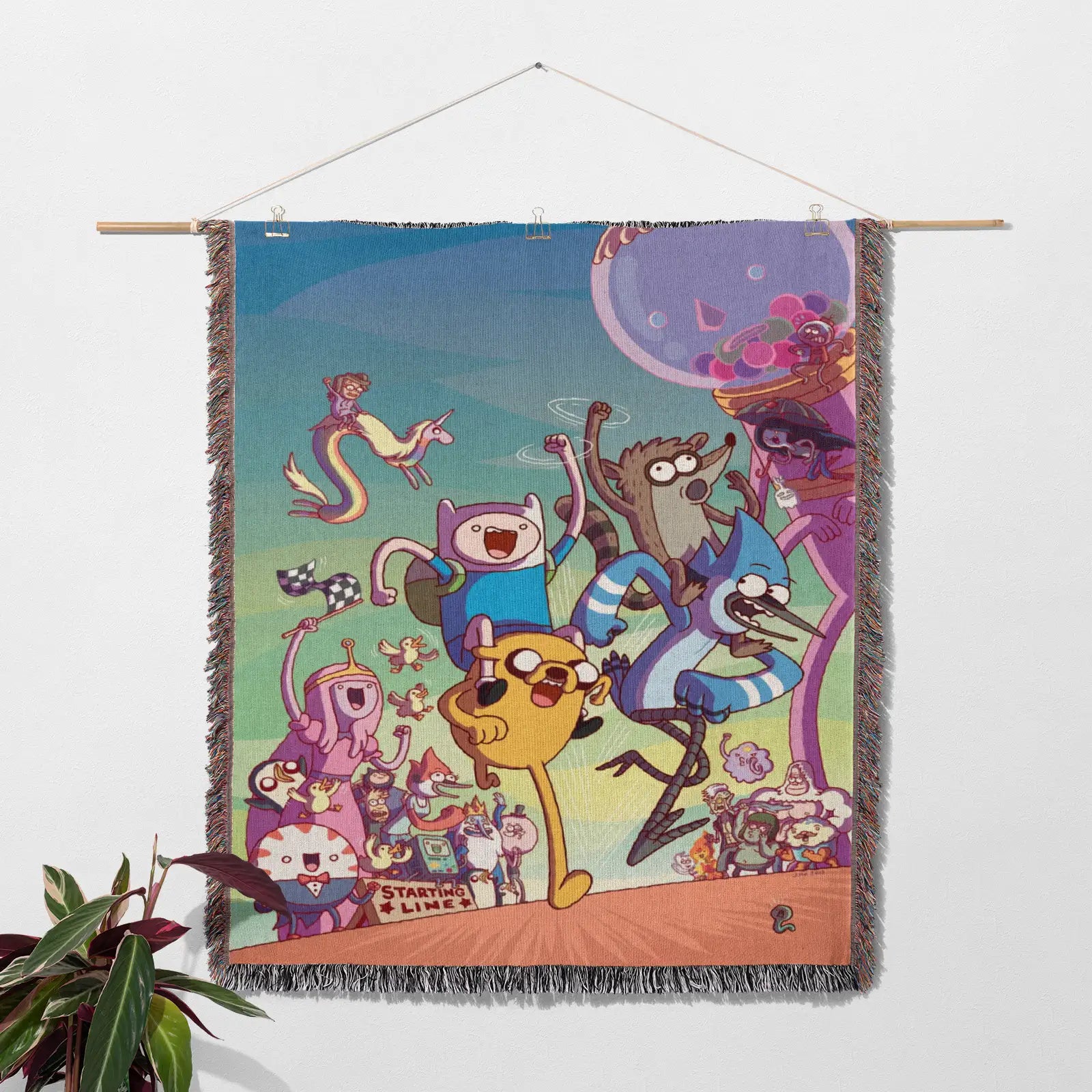 Adventure Time Woven Throw Blanket Tapestry – Personality Cartooon Room Decor Gift-III