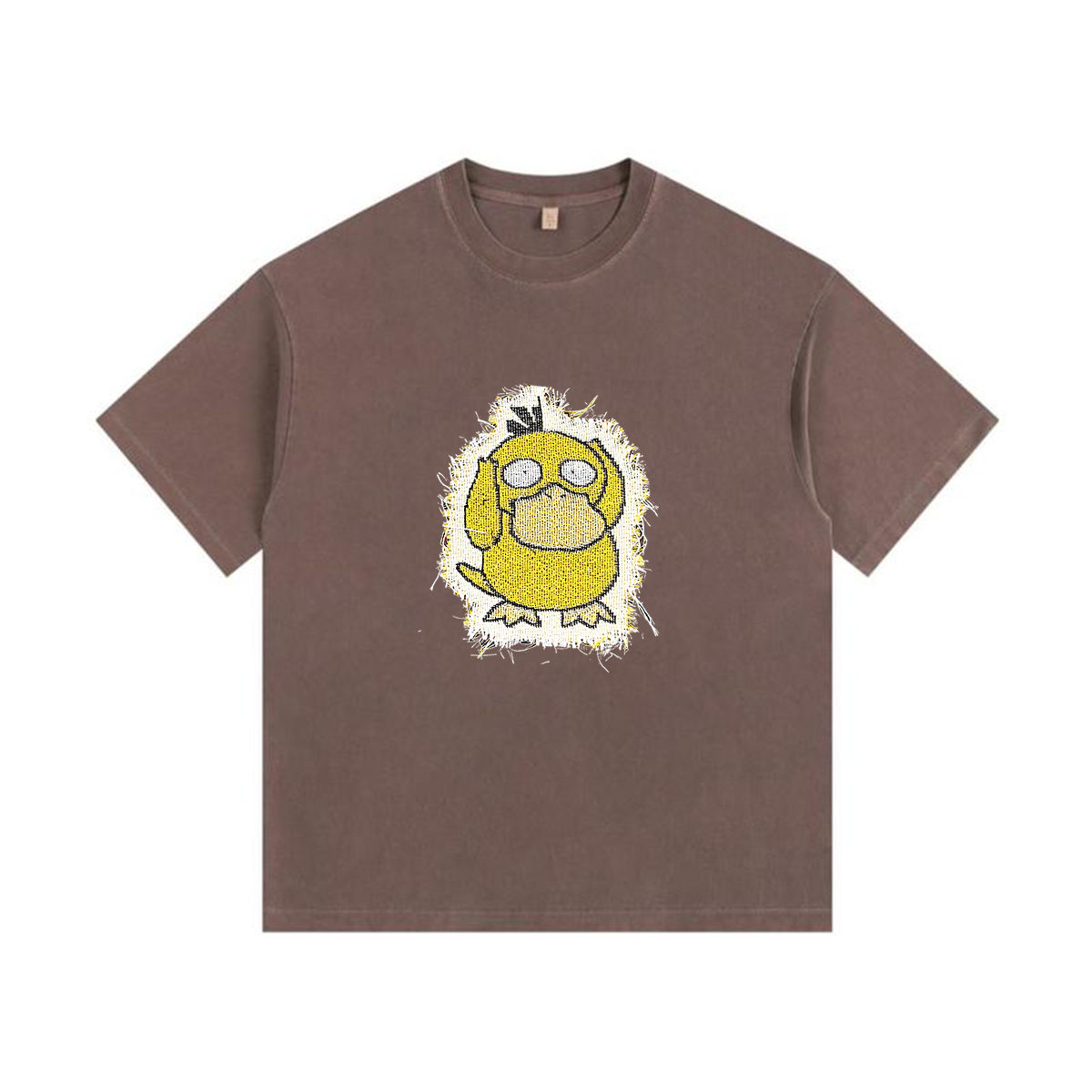 Psyduck Tapestry& Stylish Pokémon Patch Appliqué Gradient Vintage Washed T-Shirt,Ideal Gift for Fans,T20