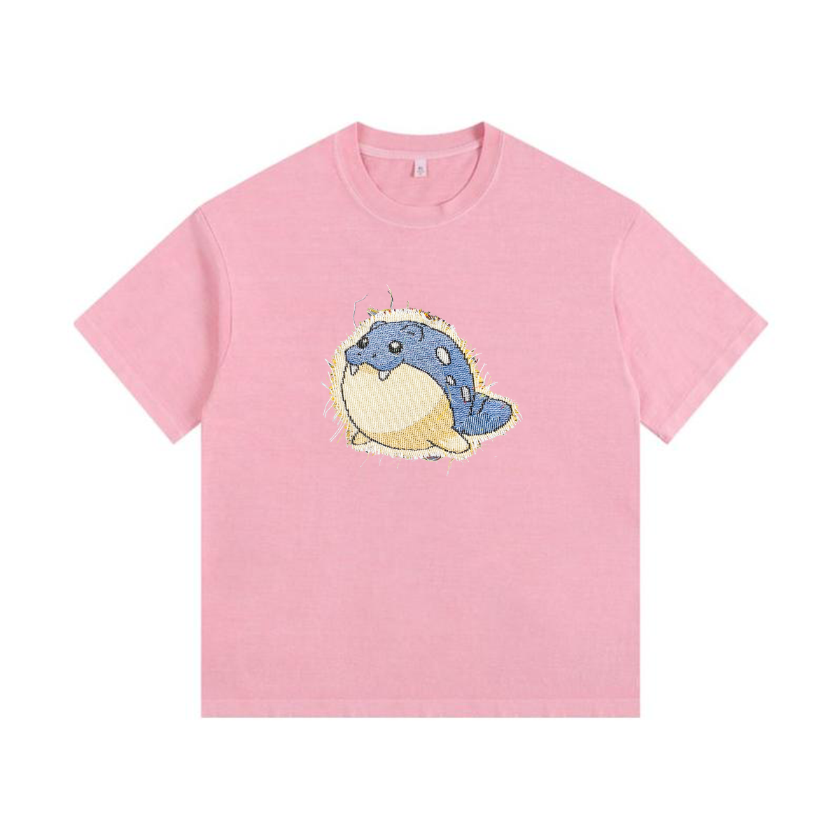 Sphea Tapestry& Stylish Pokémon Patch Appliqué Gradient Vintage Washed T-Shirt,Ideal Gift for Fans,T05